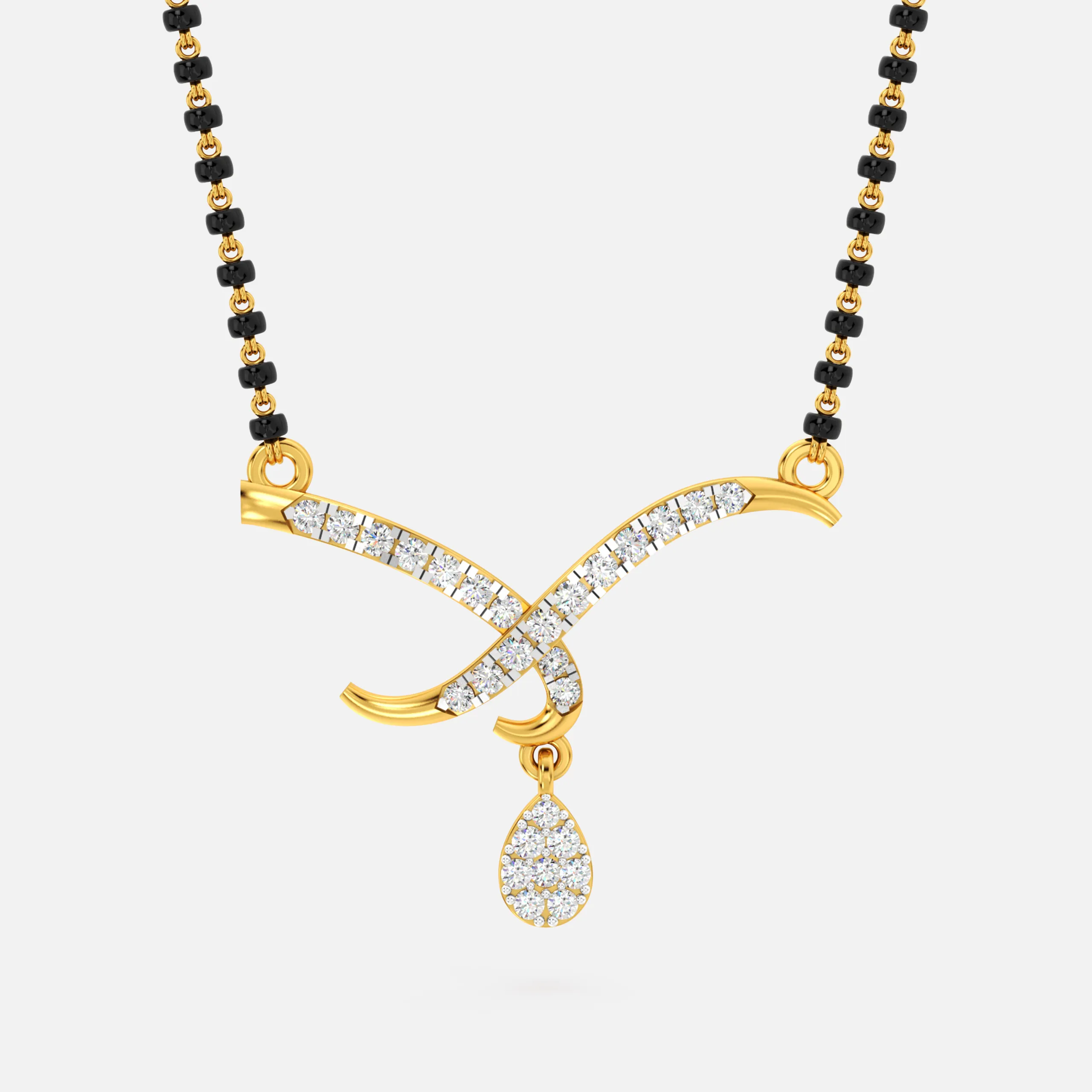 Diamond Swan Drop Mangalsutra