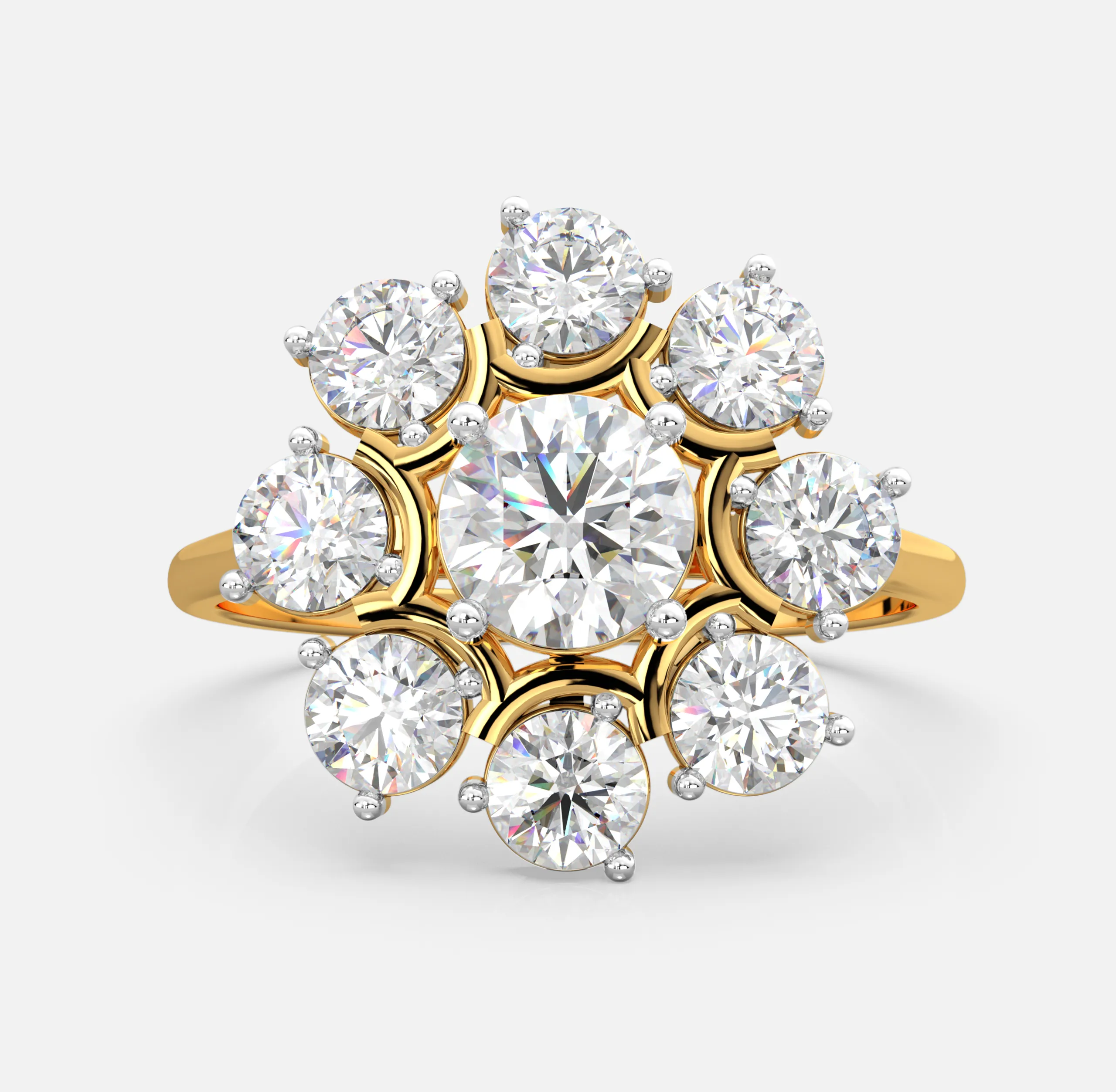 Floral Bloom Diamond Cluster Ring