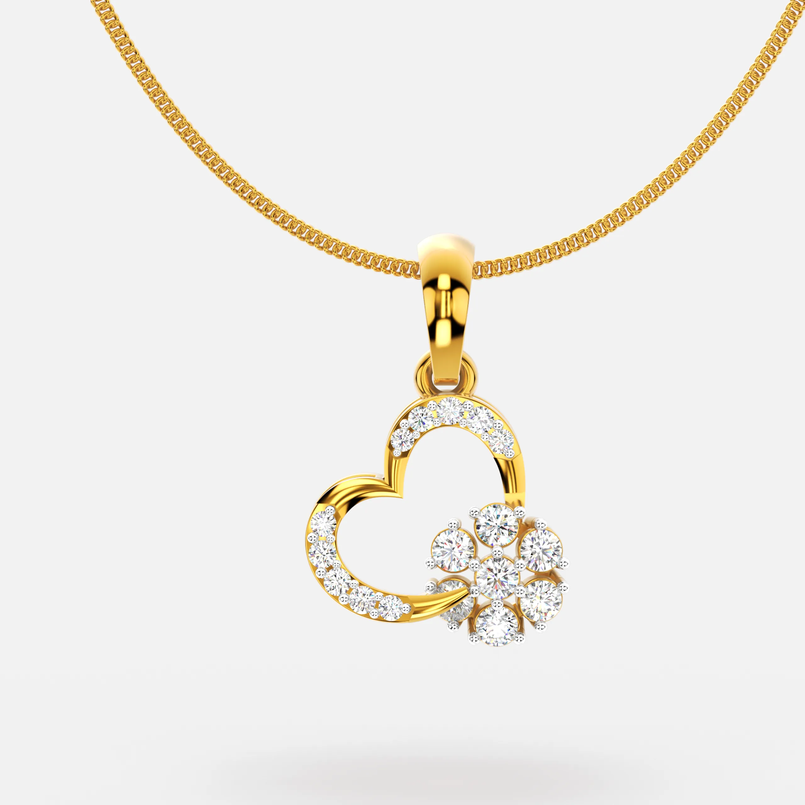 Bloom Heart Diamond Pendant