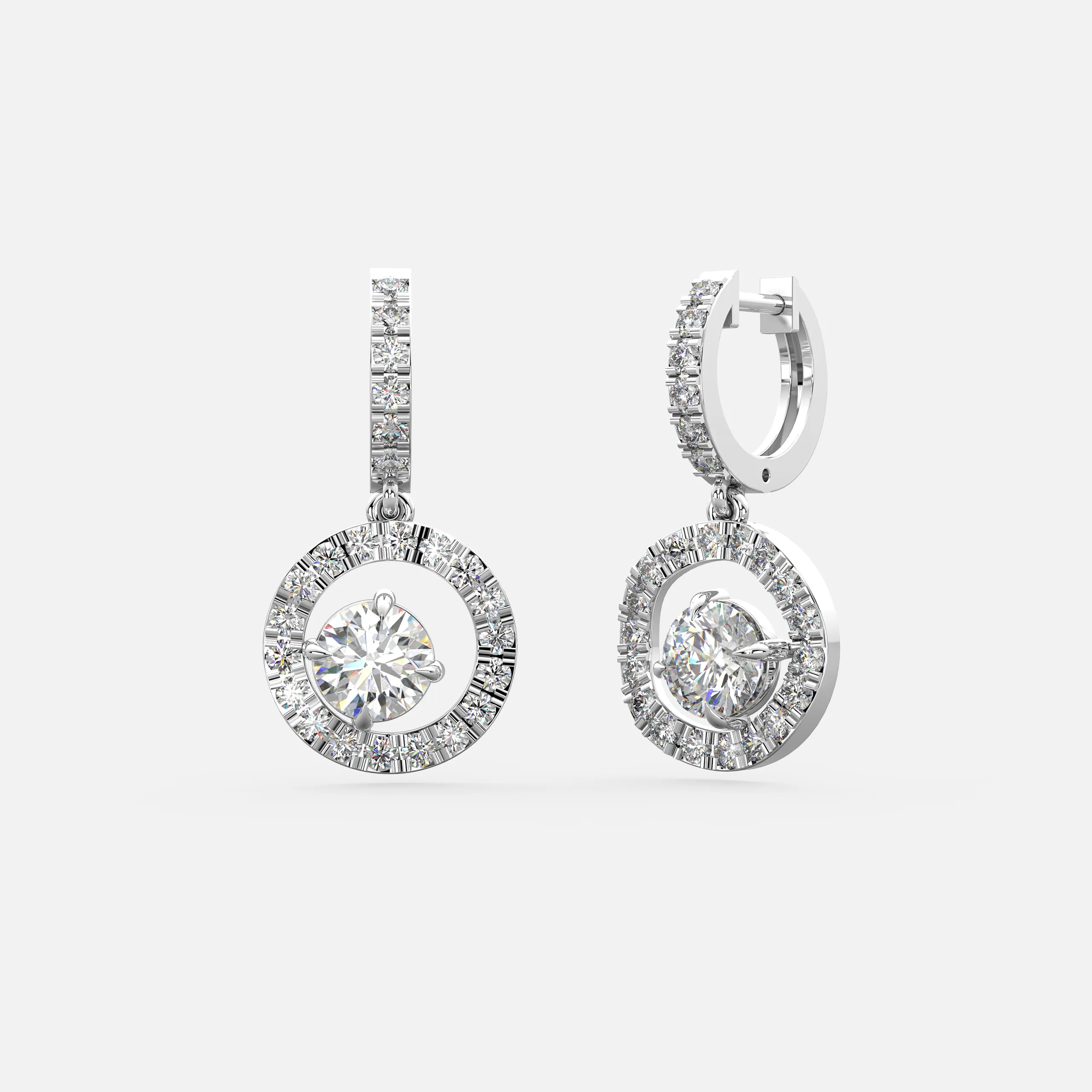 Radiant Orbit Diamond Earrings