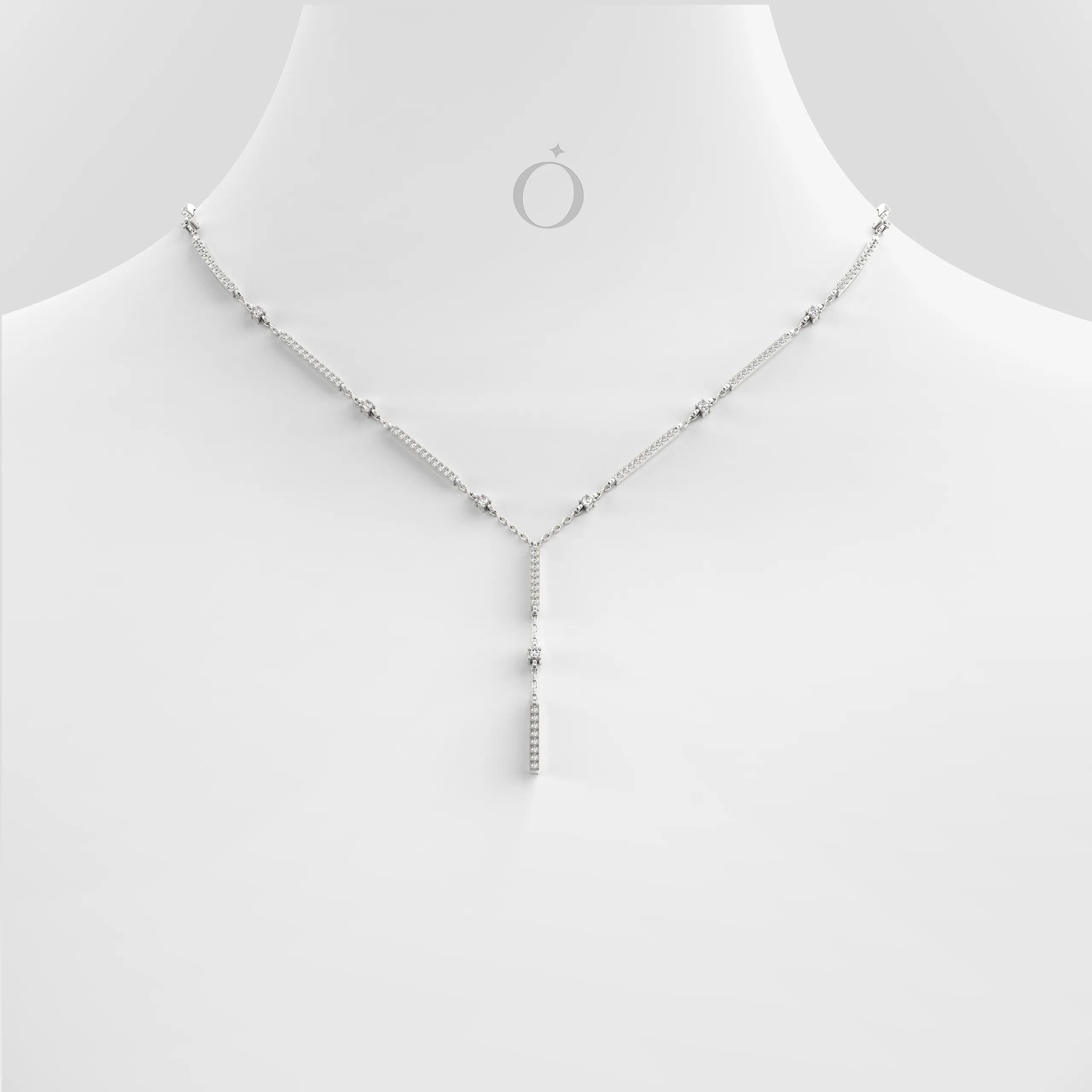 Linear Drop Diamond Necklace