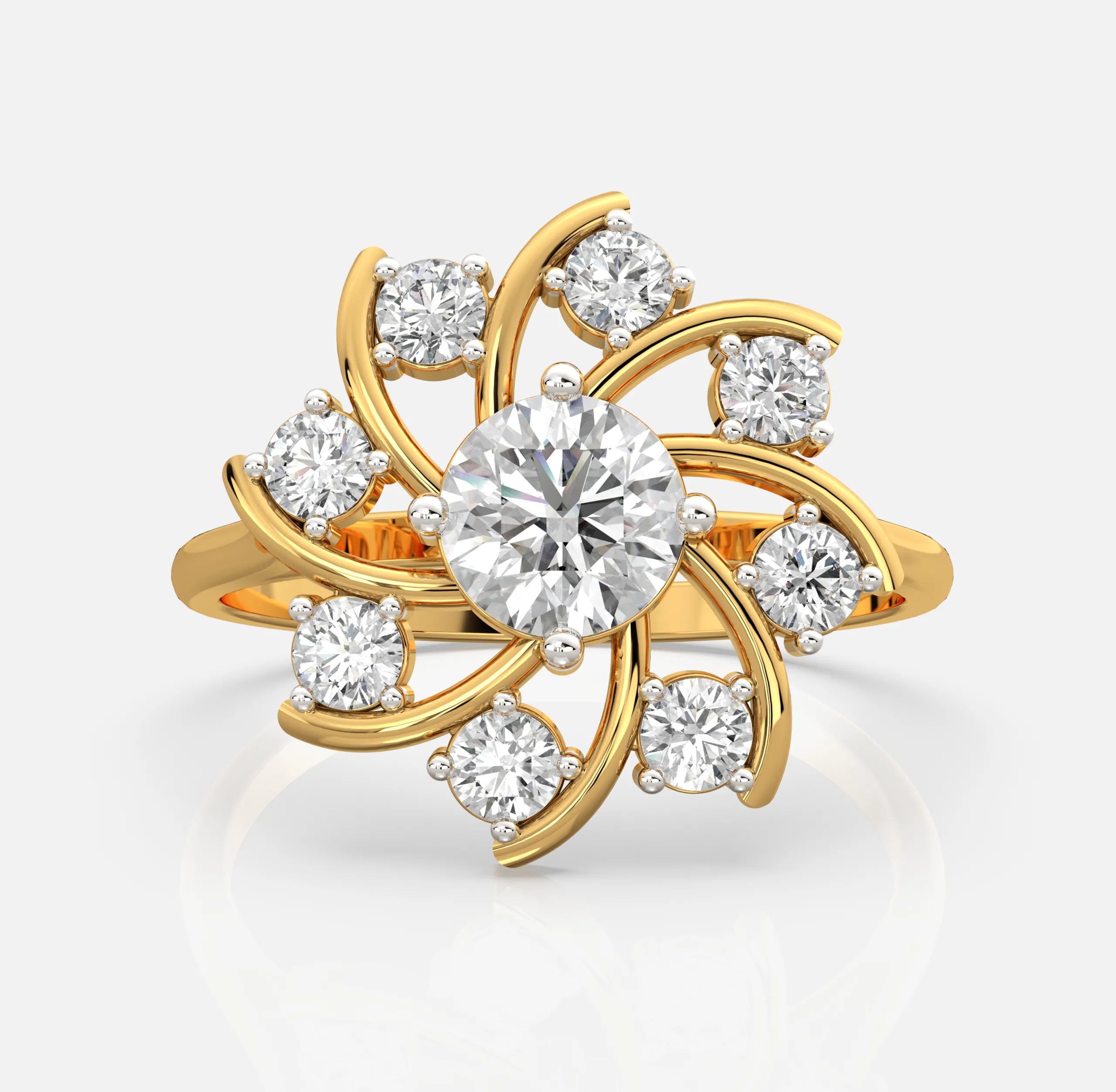 Petal Swirl Diamond Ring