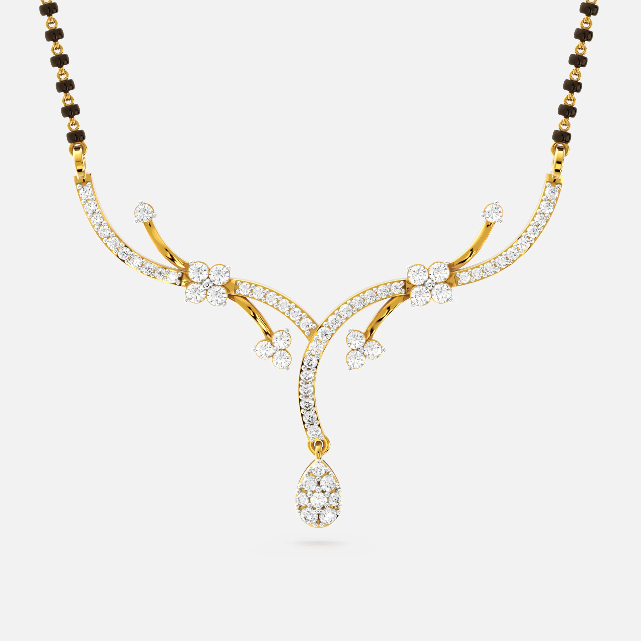 Floral Arc Diamond Mangalsutra