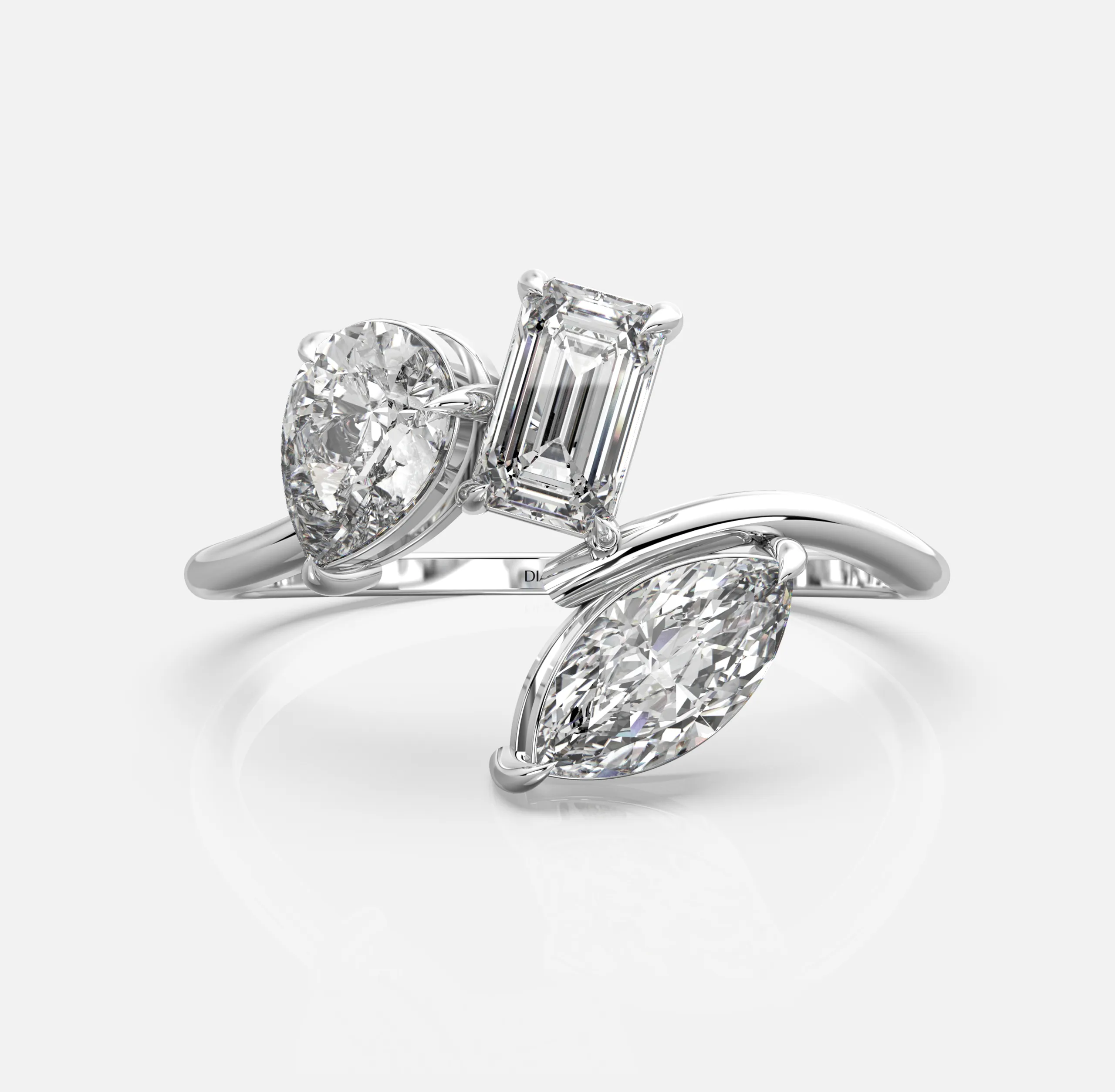 Trio Harmony Diamond Bypass Ring