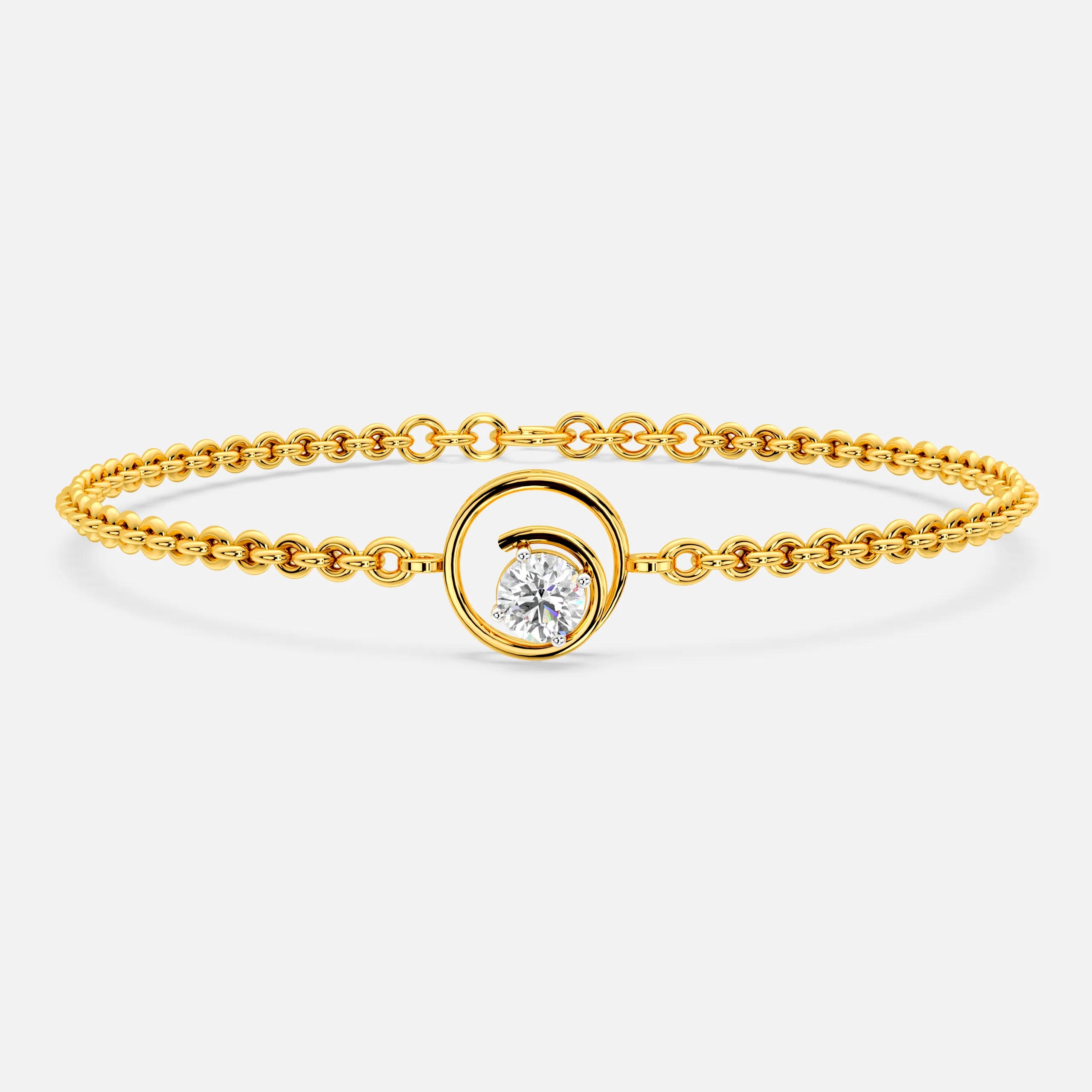 Swirl Charm Diamond Bracelet