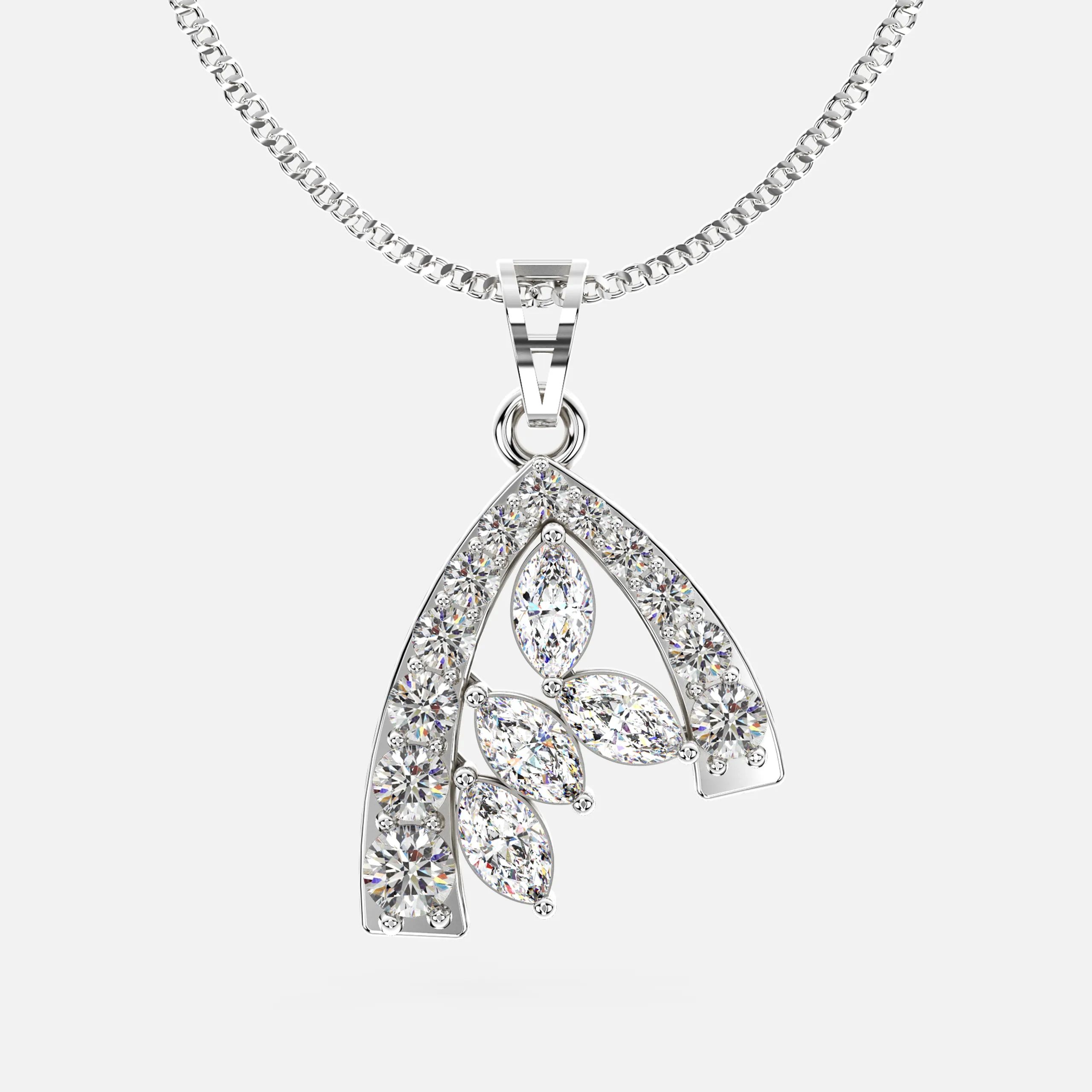 Radiant Blossom Diamond Pendant