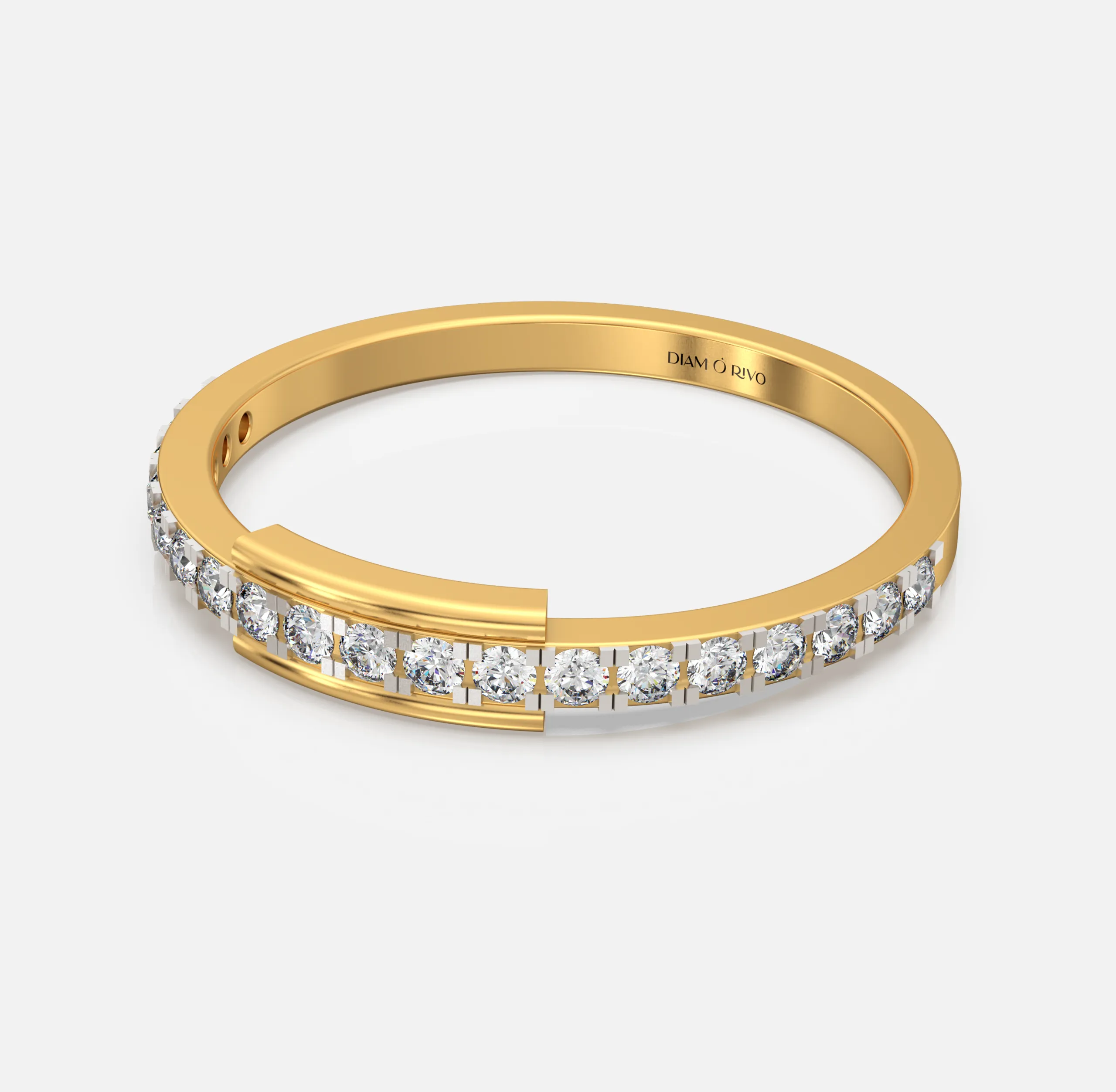 Diamond Rail Wrap Ring