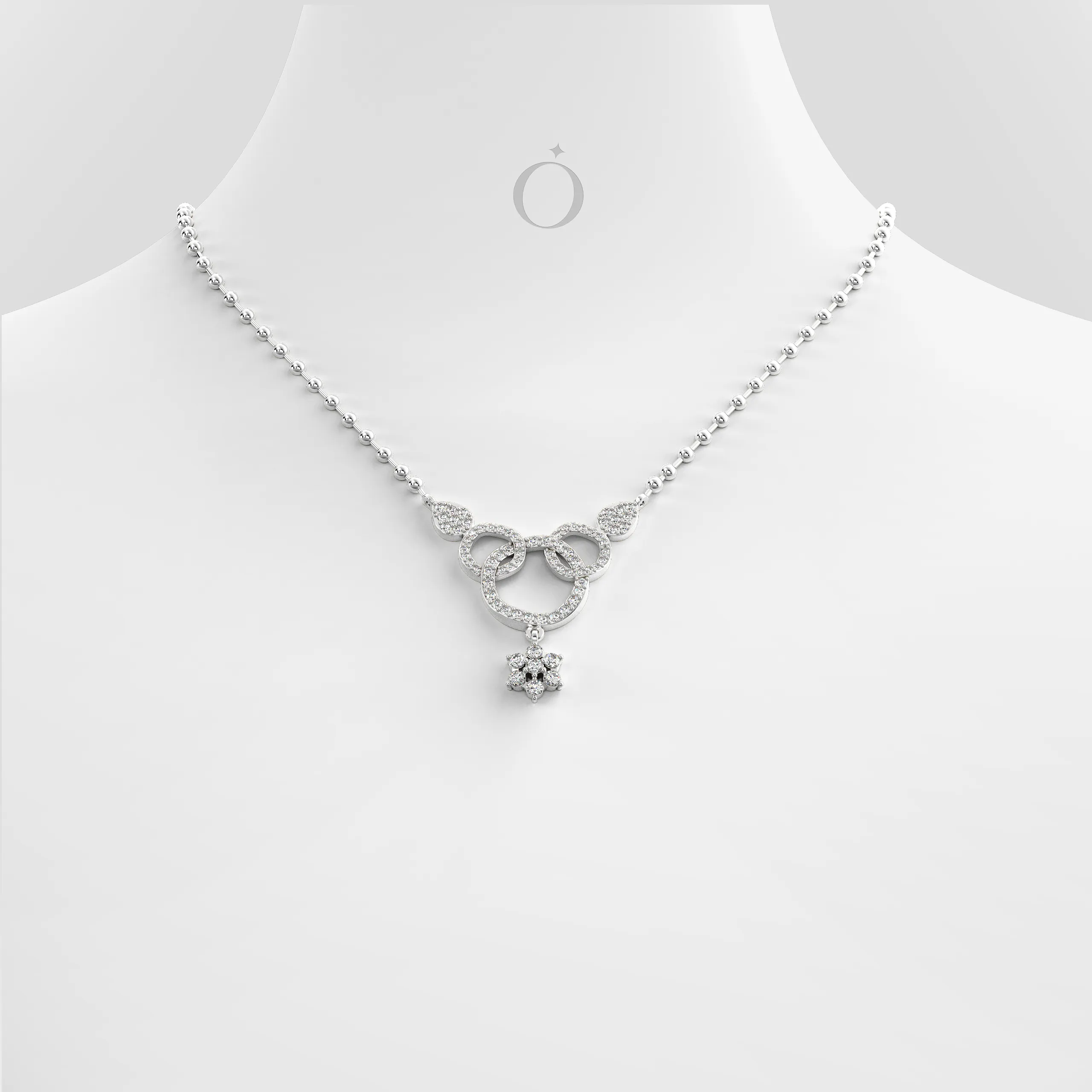 Floral Interlocking Diamond Necklace
