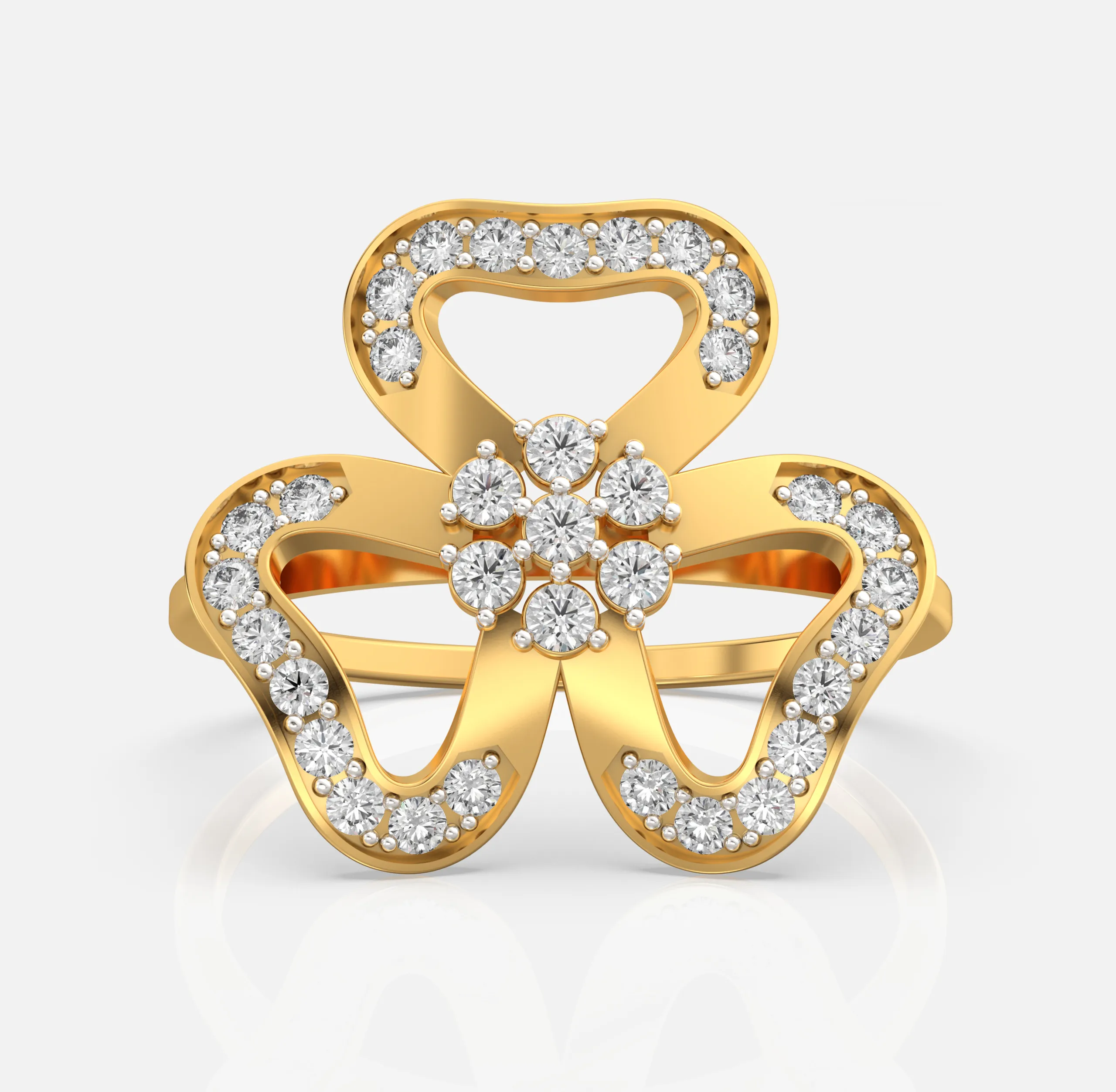 Trifolium Diamond Bloom Ring
