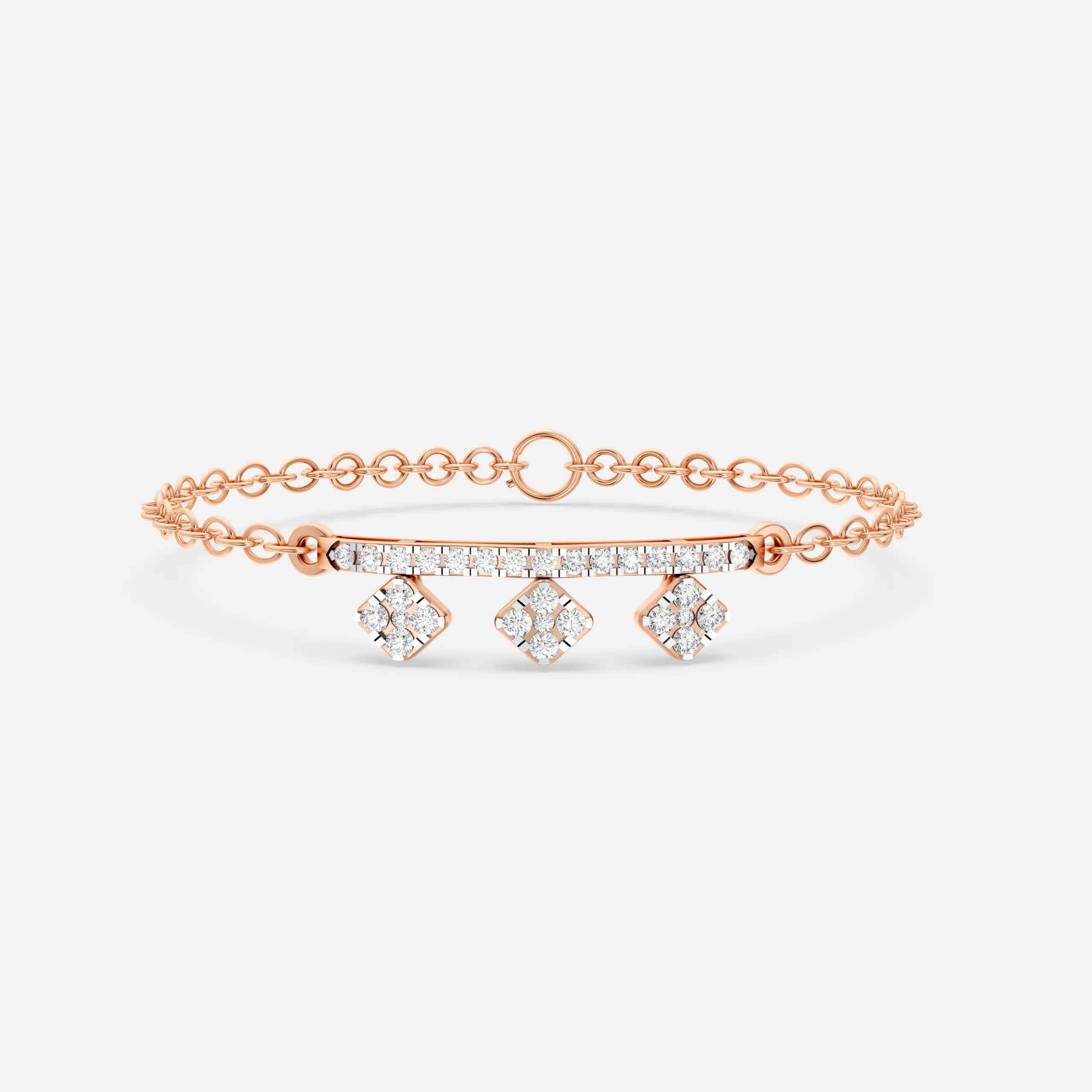 Diamond Floral Bar Bracelet