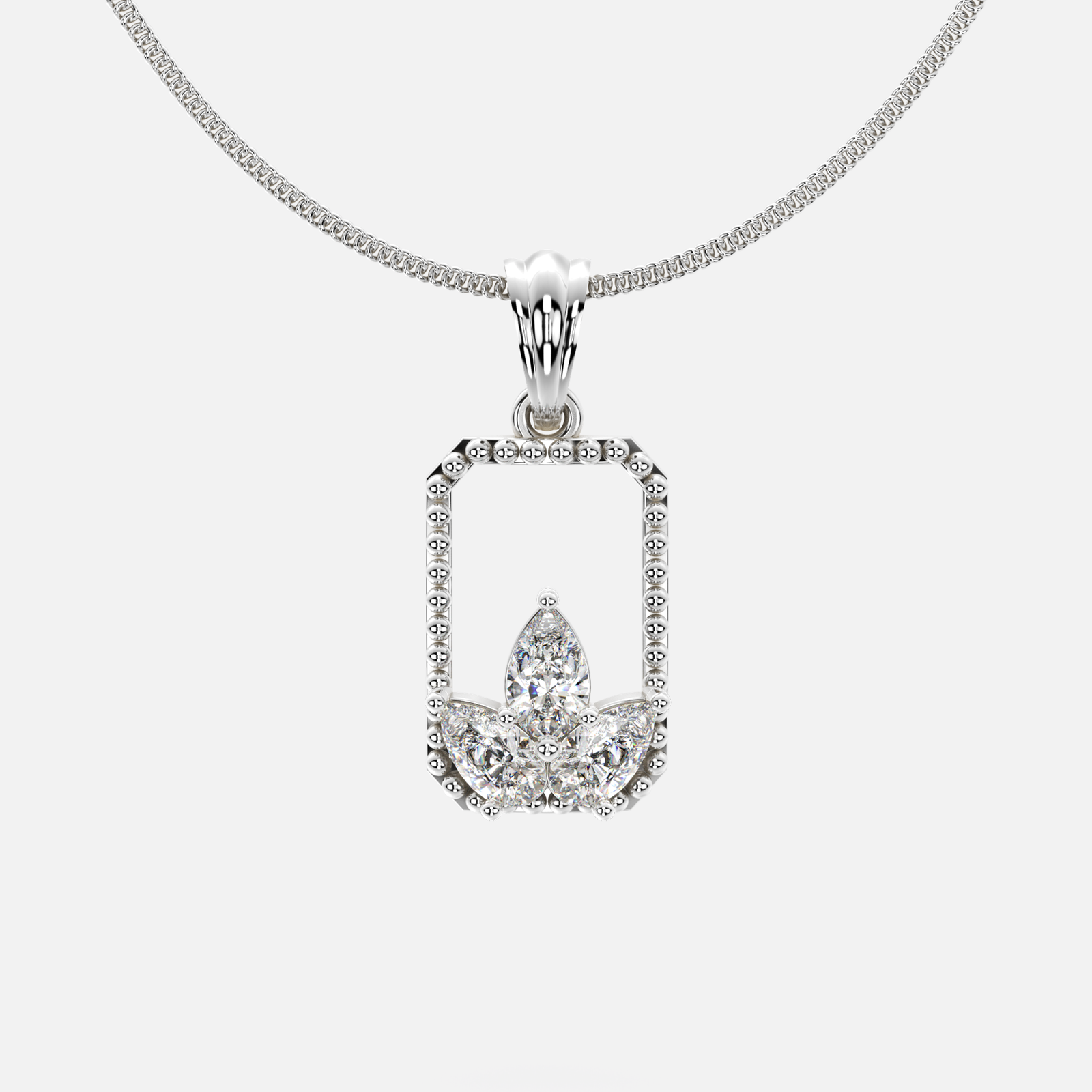 Petal Frame Diamond Pendant