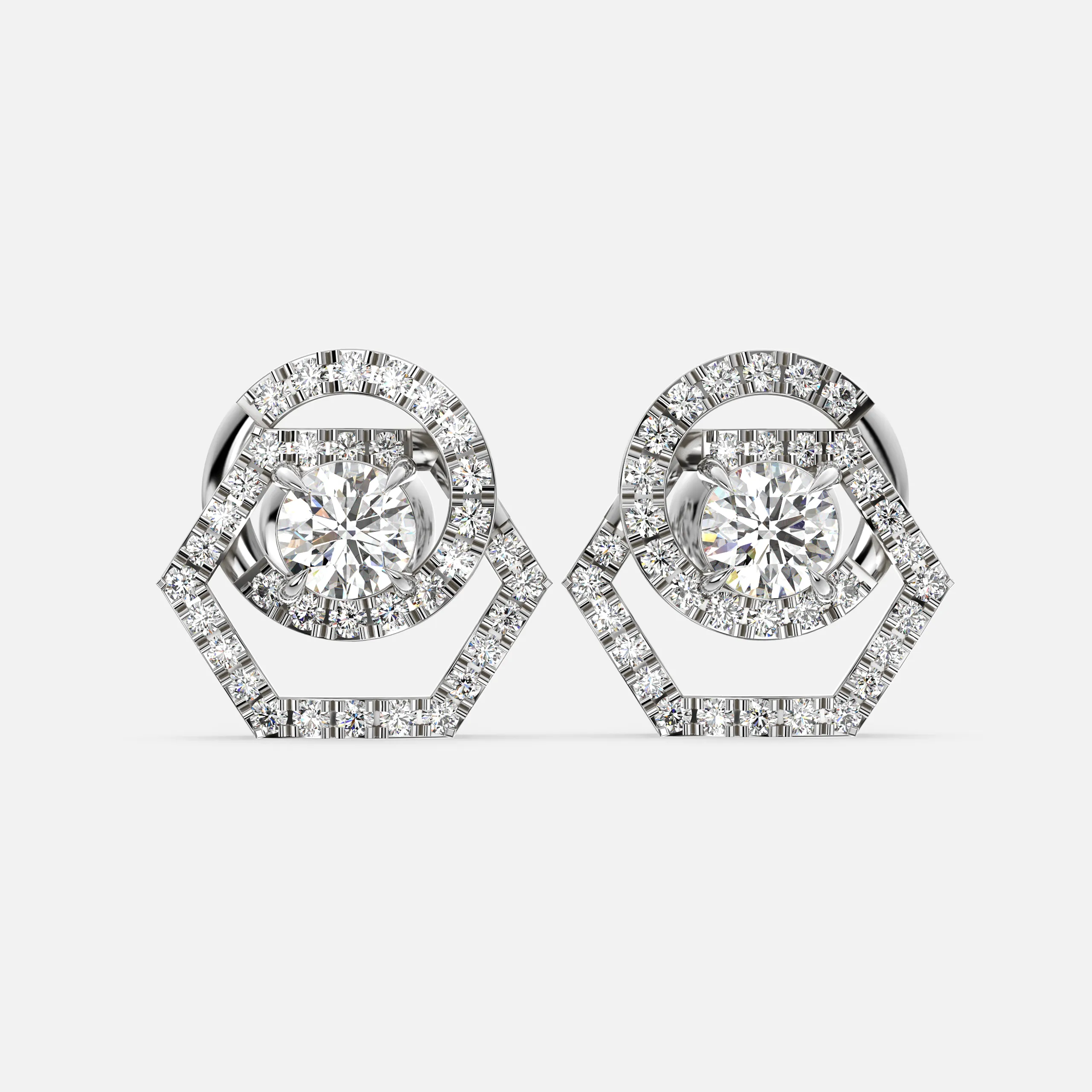 Pentara Halo Diamond Earrings