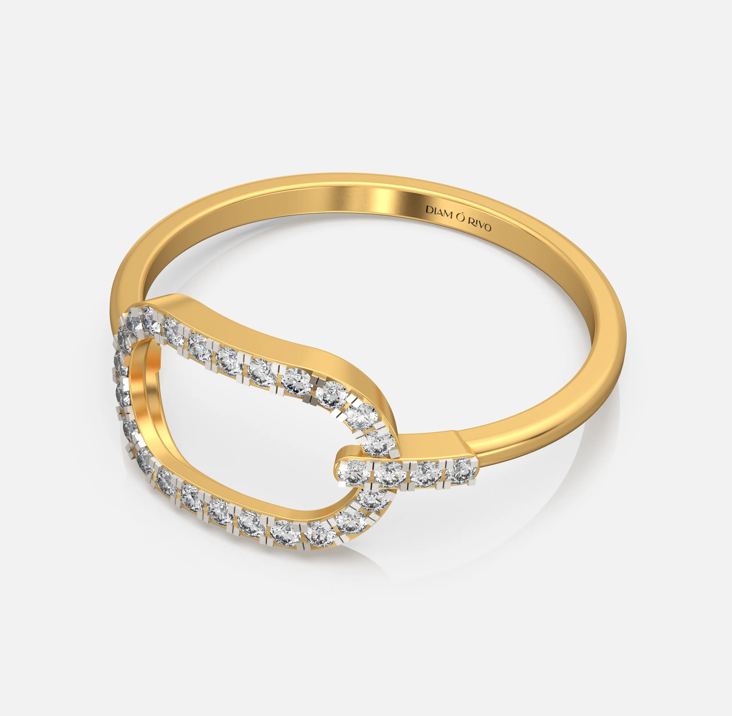 Oval Link Diamond Ring