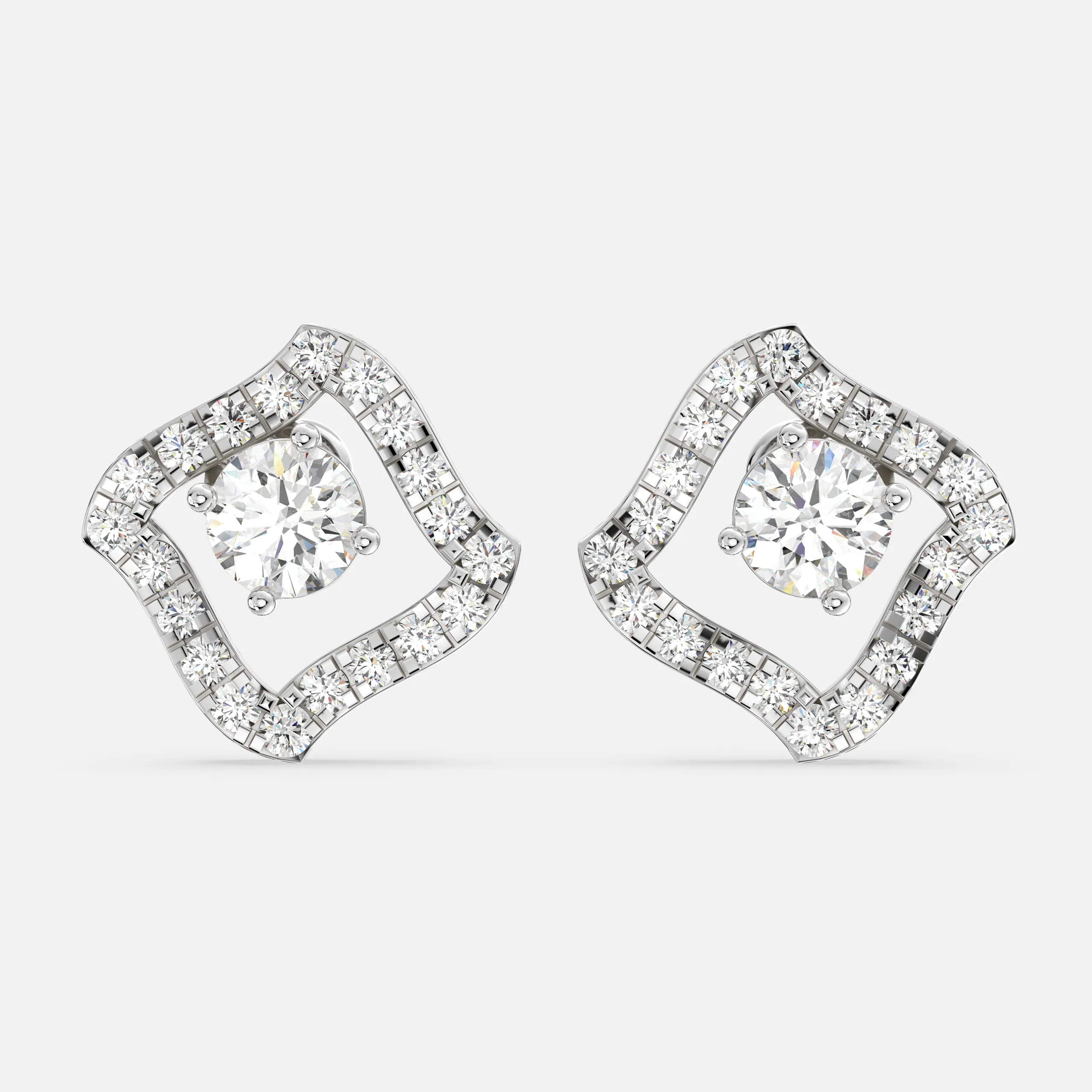 Radiant Curve Diamond Earrings