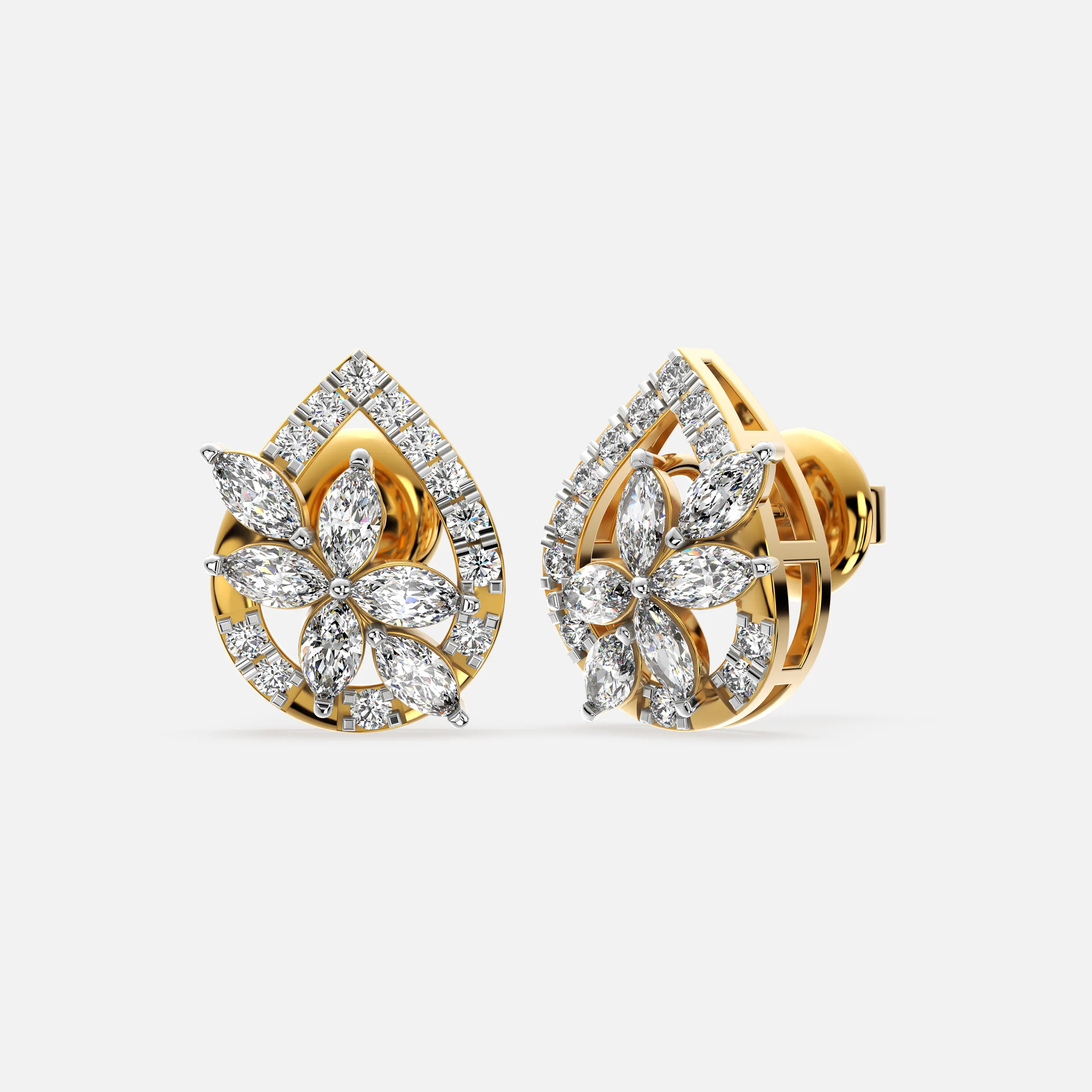 Floral Grace Diamond Earrings