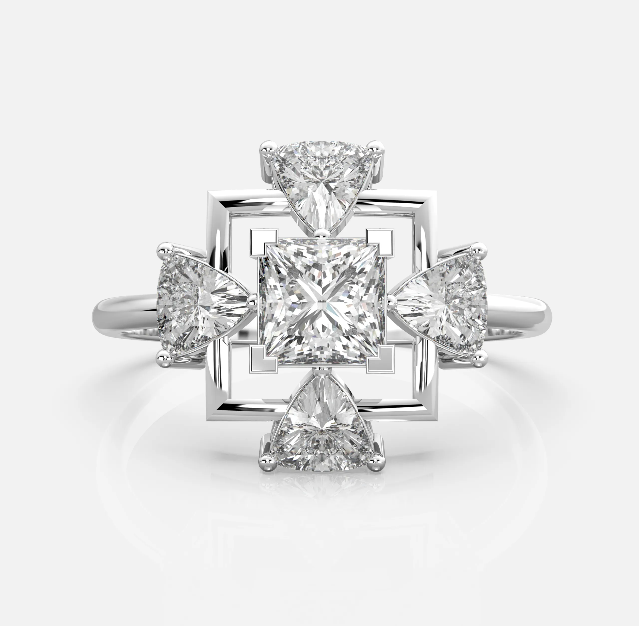 Radiant Quadra Diamond Ring