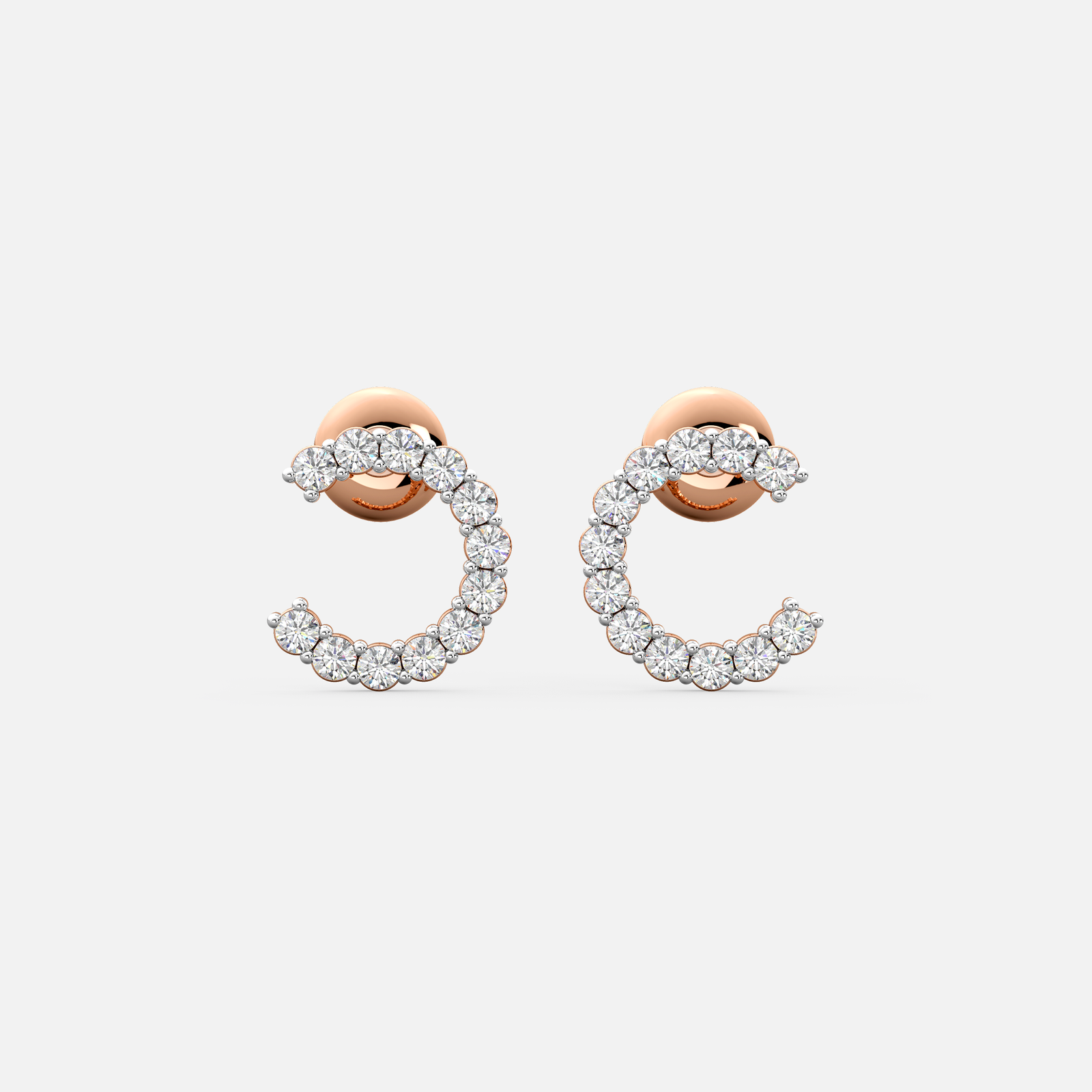 Crest Curve Diamond Earrings