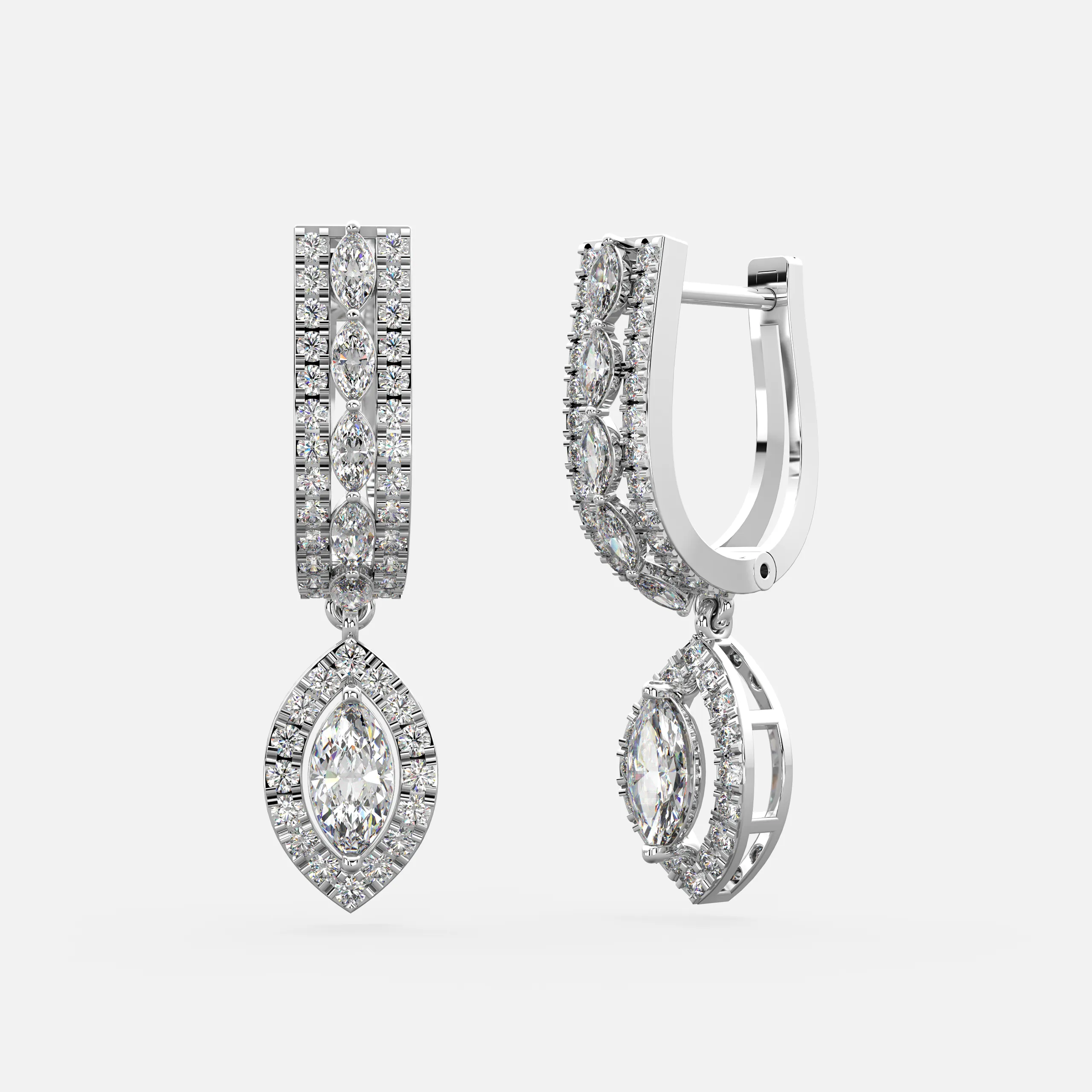 Diamond Marquise Drop Earrings