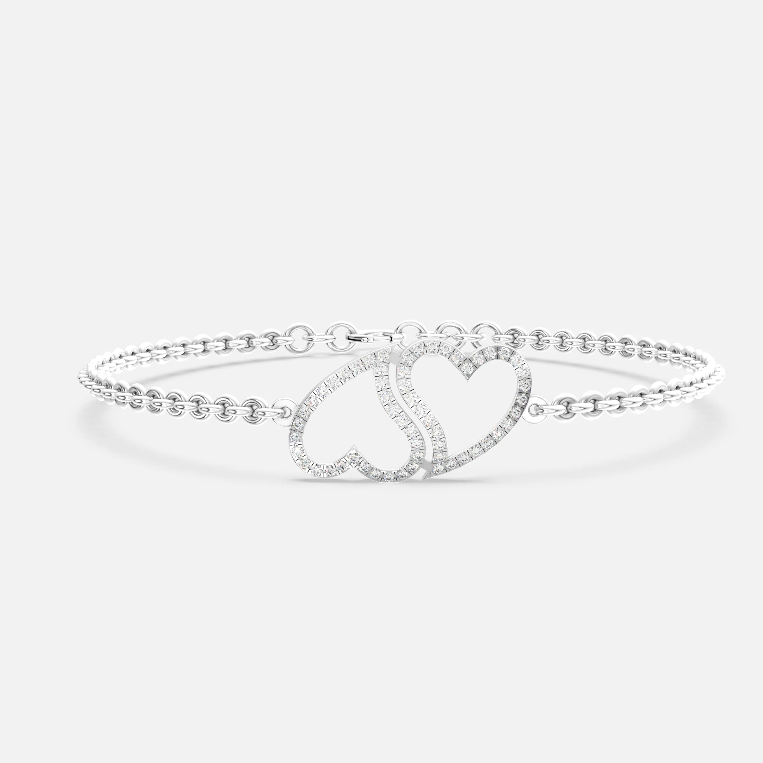 Twin Heart Diamond Bracelet