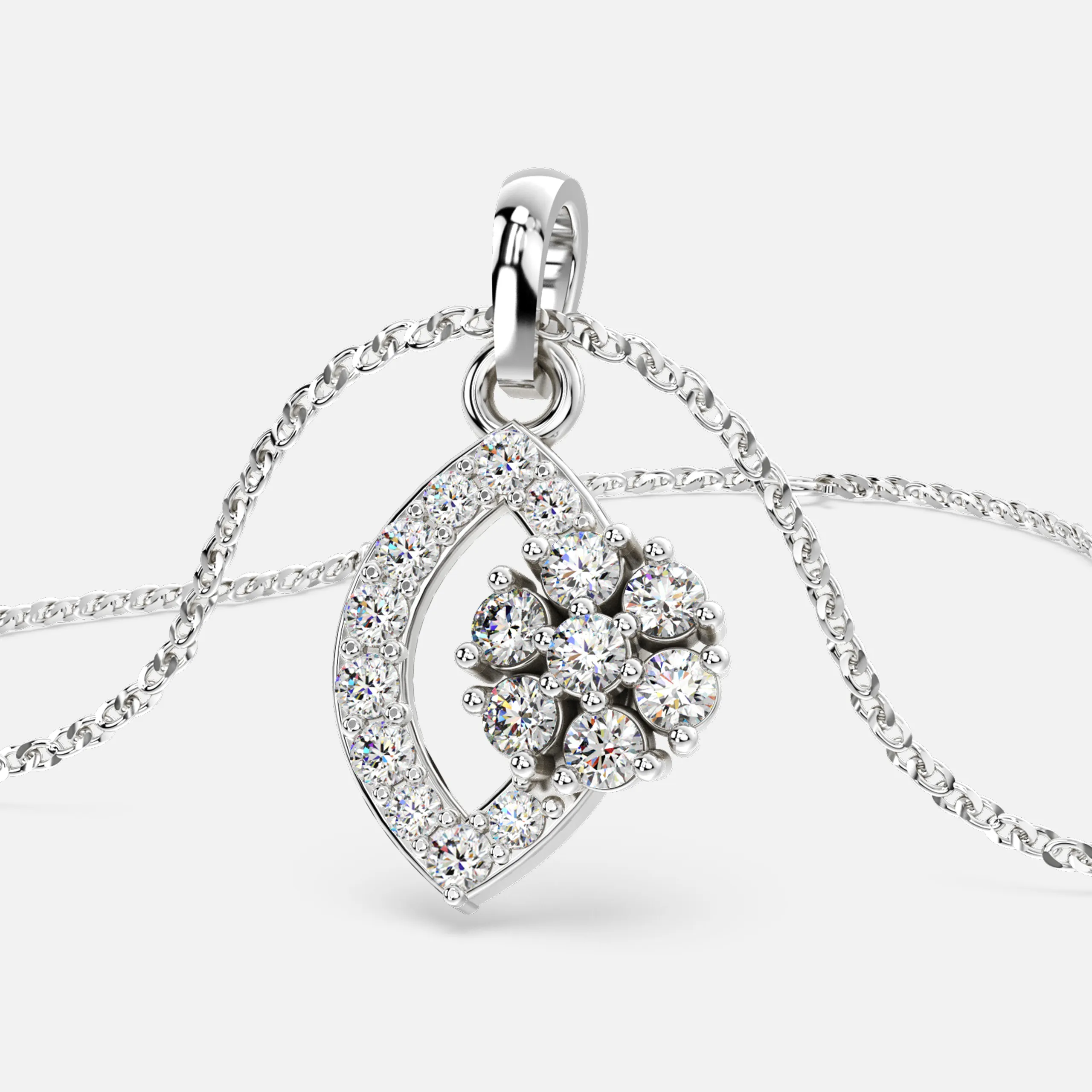 Mystic Petal Diamond Pendant