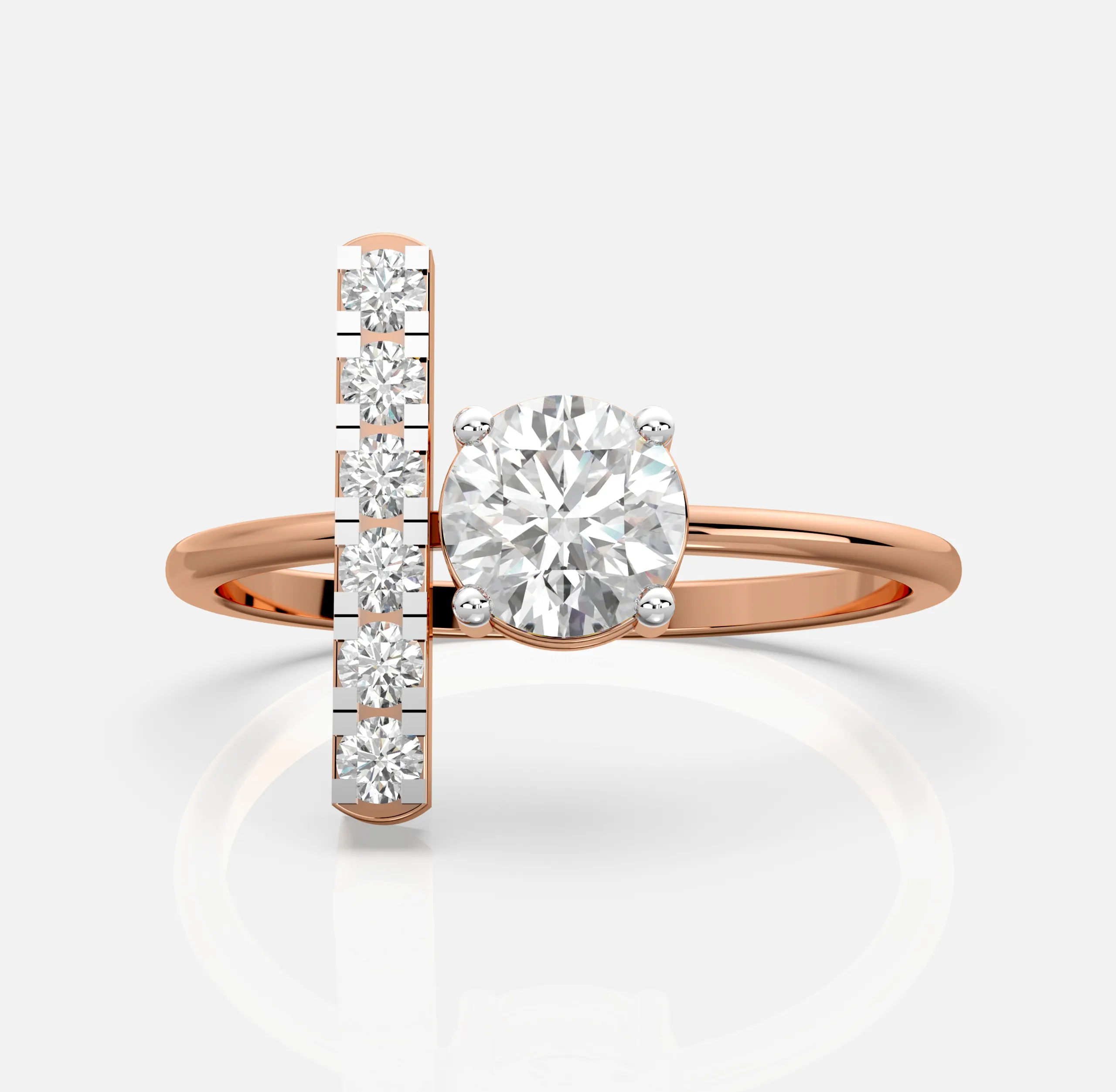 Vertical Grace Diamond Ring