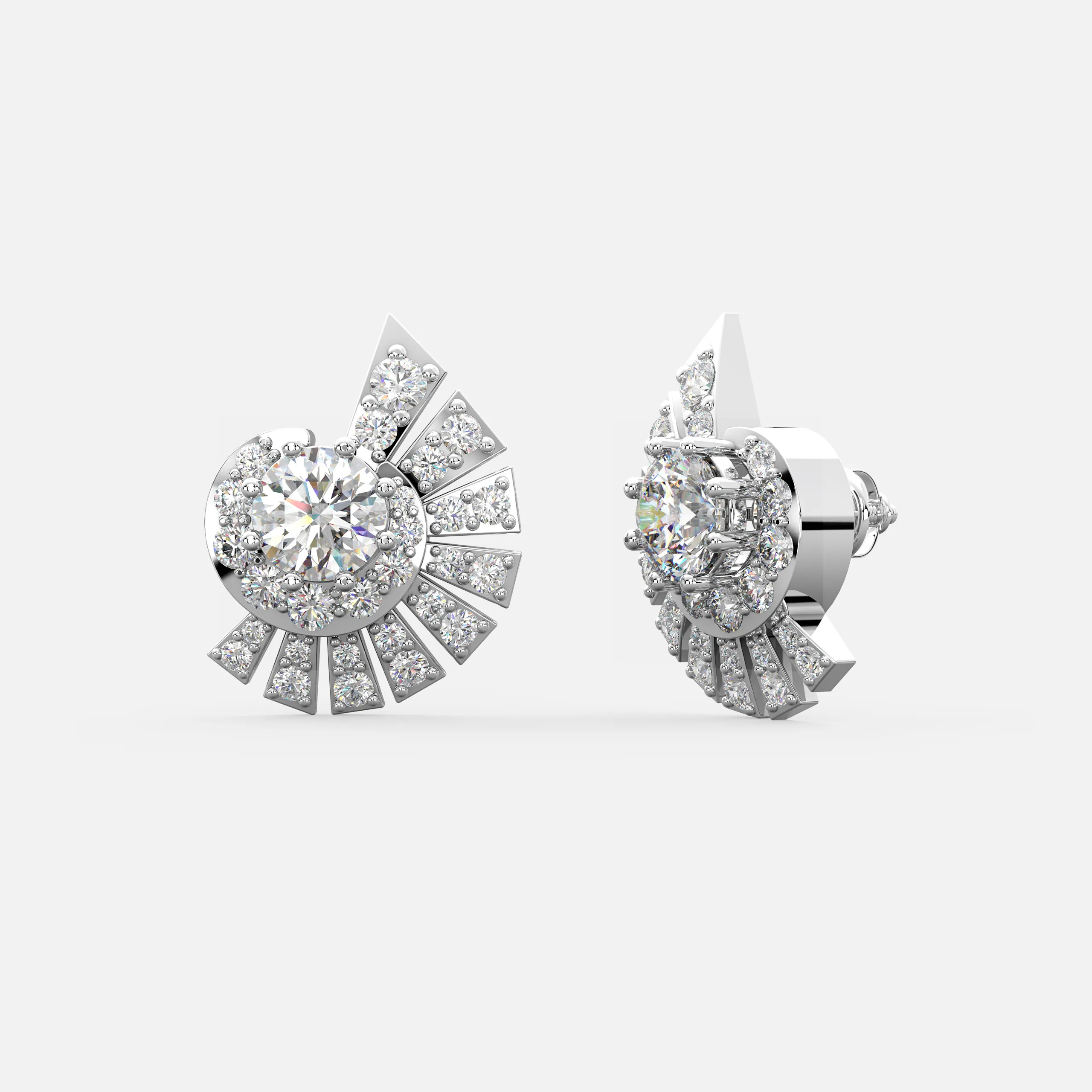 Radiant Fan Diamond Earrings