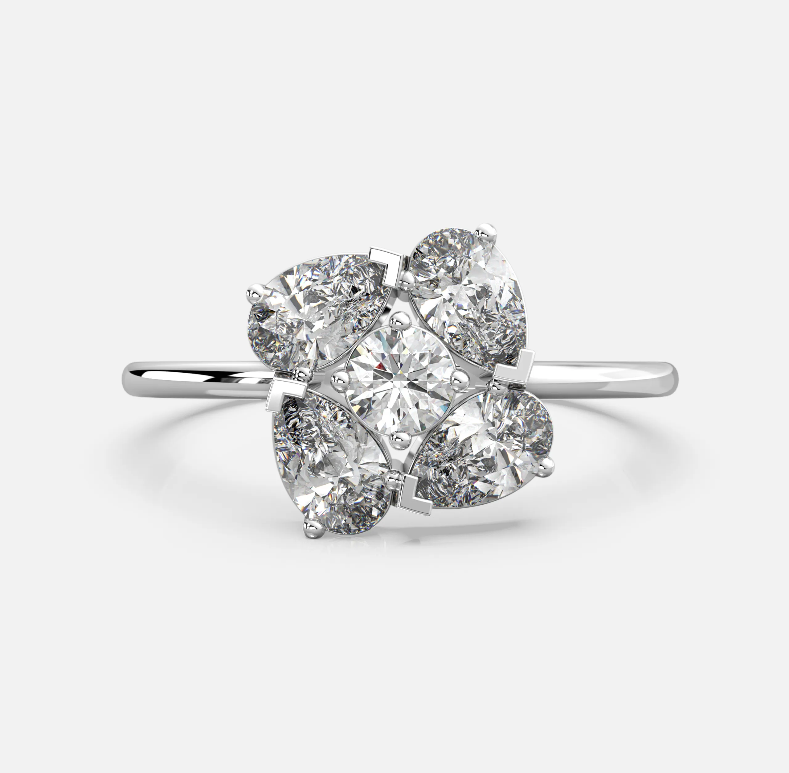 Cluster Petal Diamond Ring