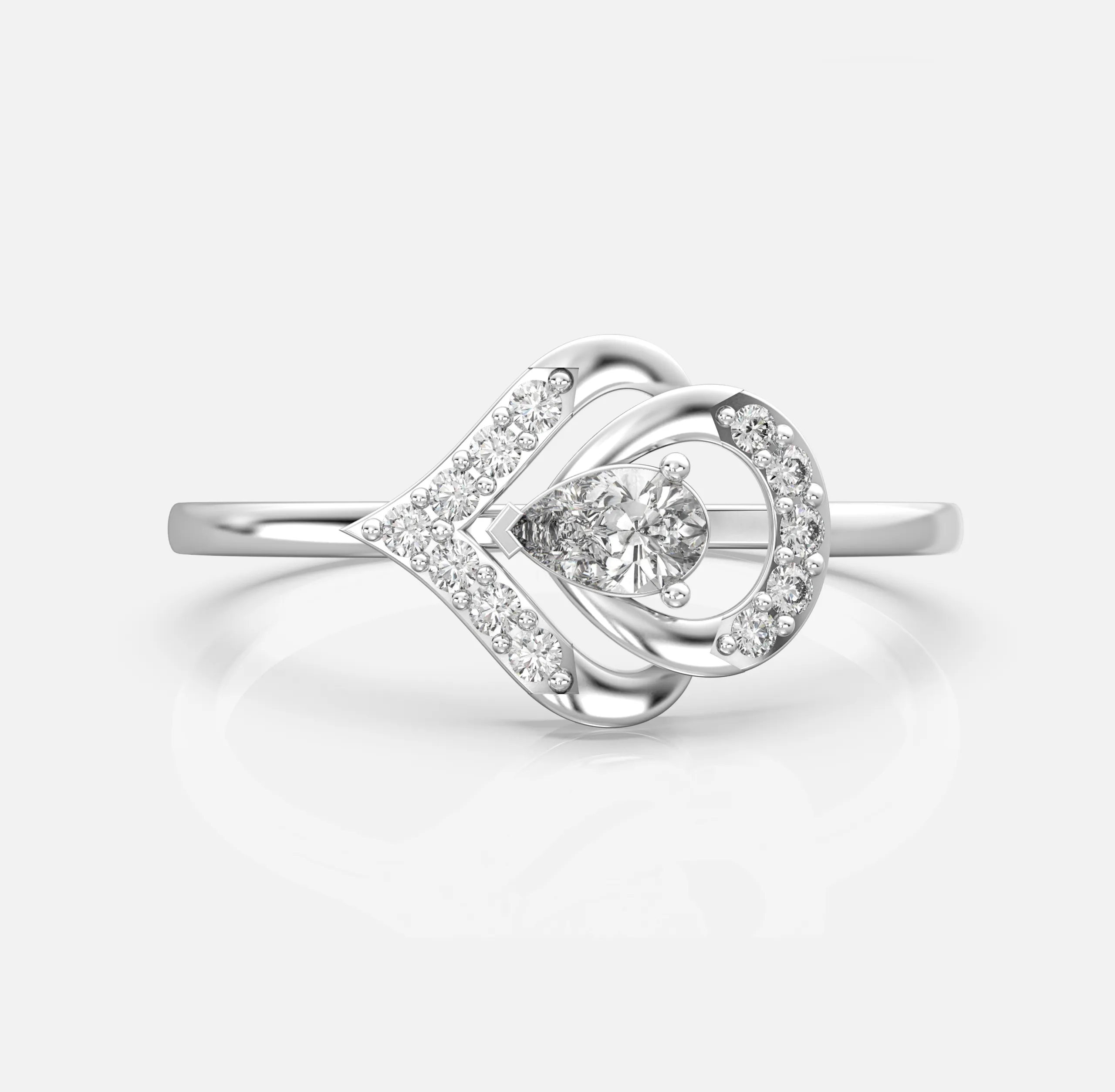 Majestic Pear Diamond Ring