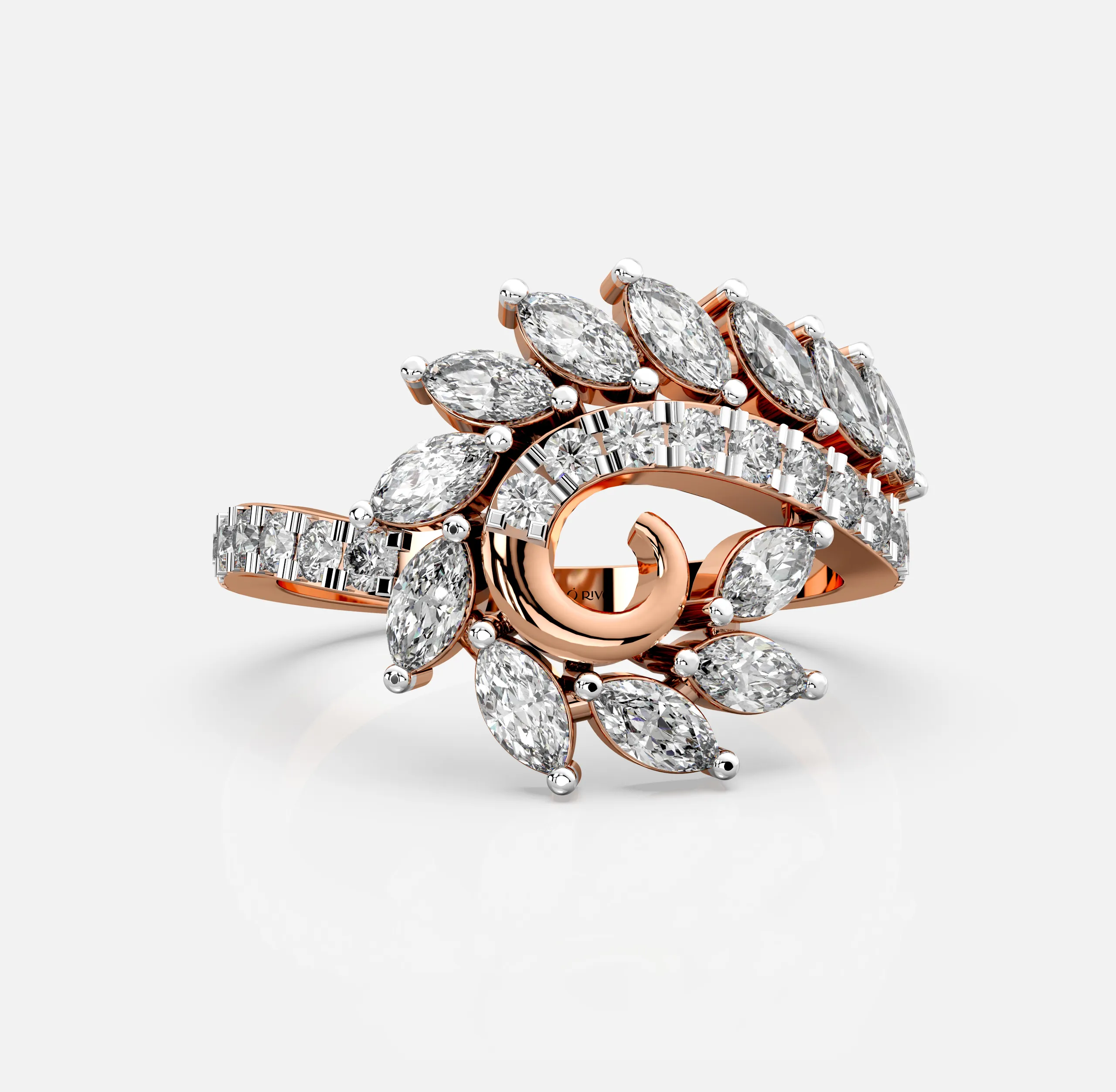 Petal Whirl Diamond Ring