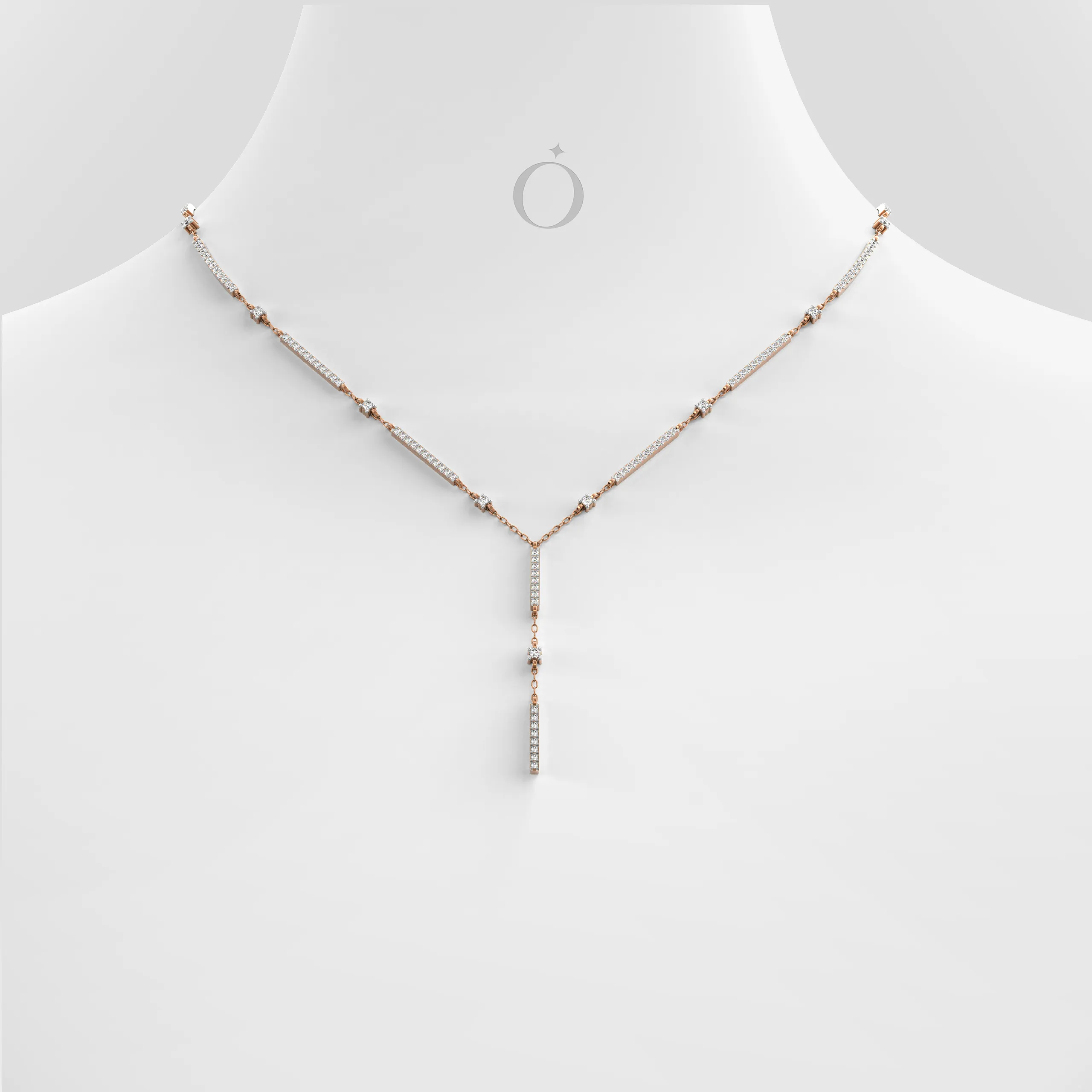 Linear Drop Diamond Necklace
