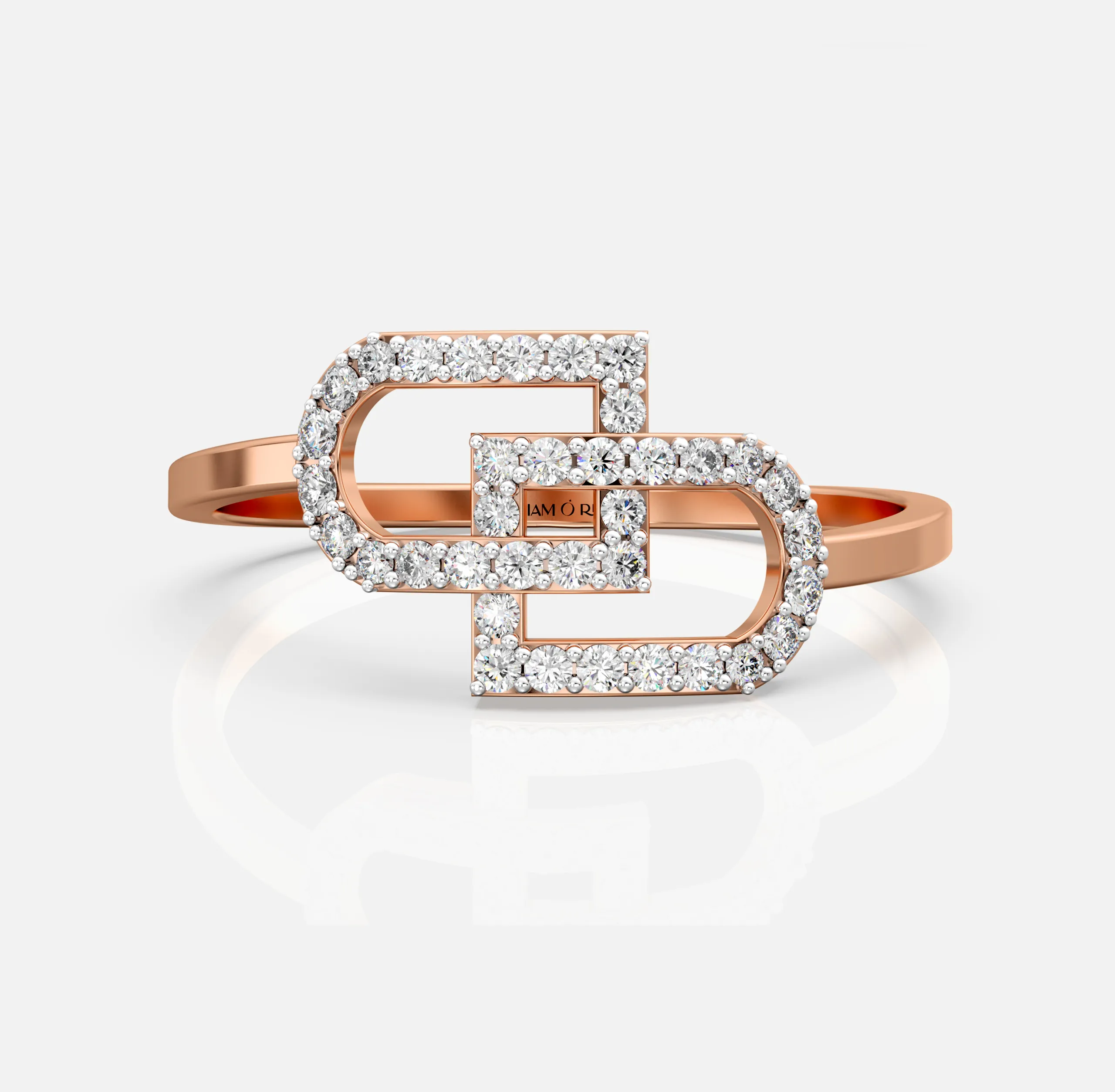 Interlocked Links Diamond Ring