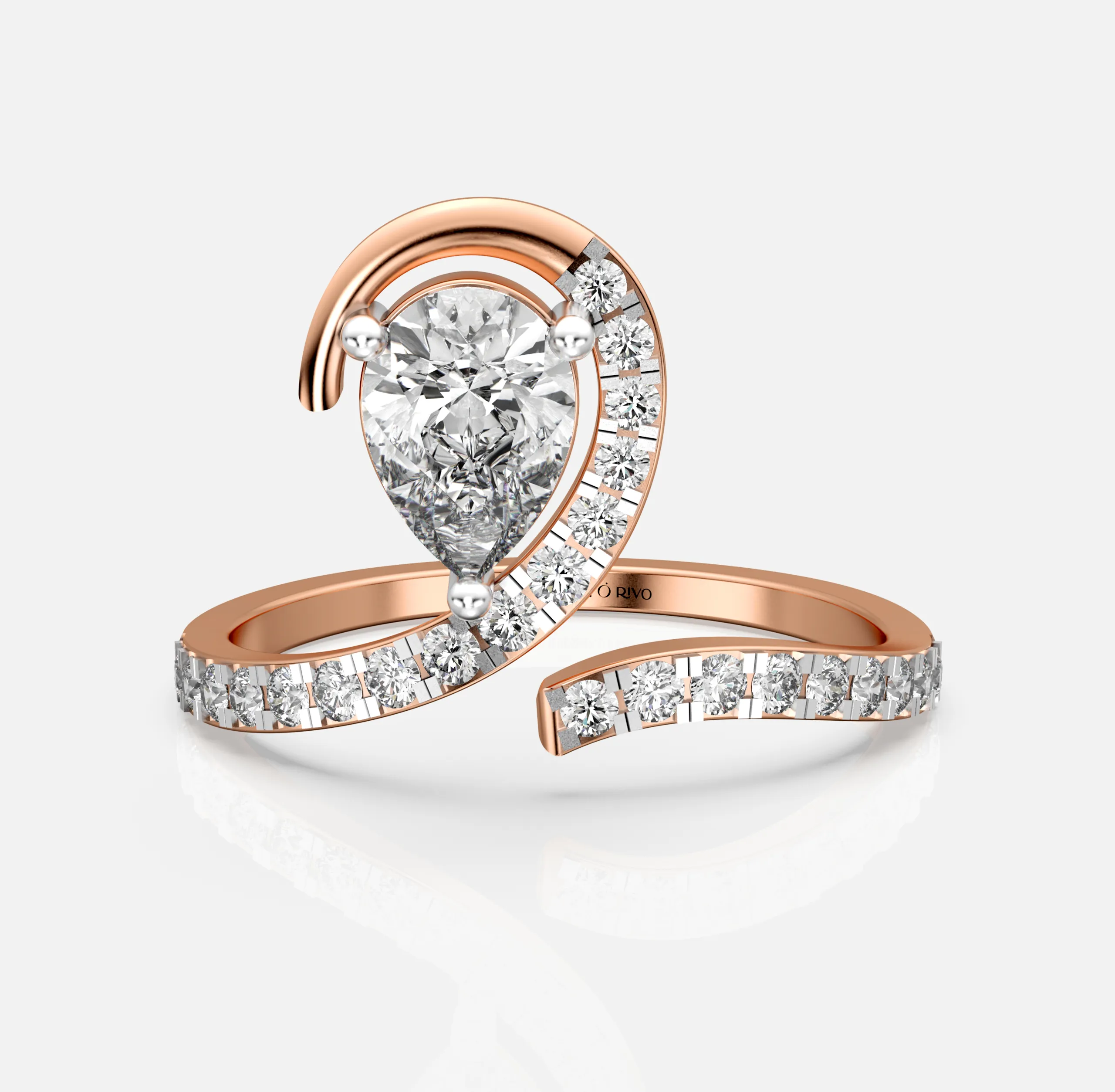 Pear Swirl Diamond Ring
