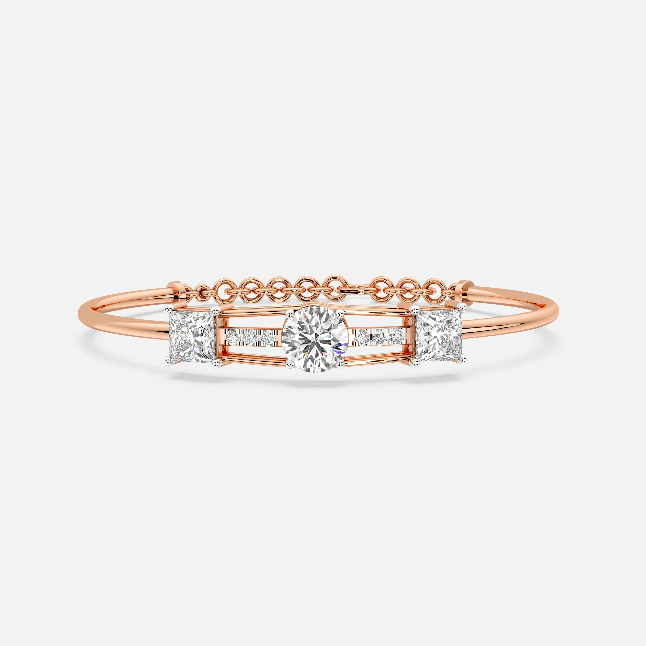 Crown Link Diamond Bracelet