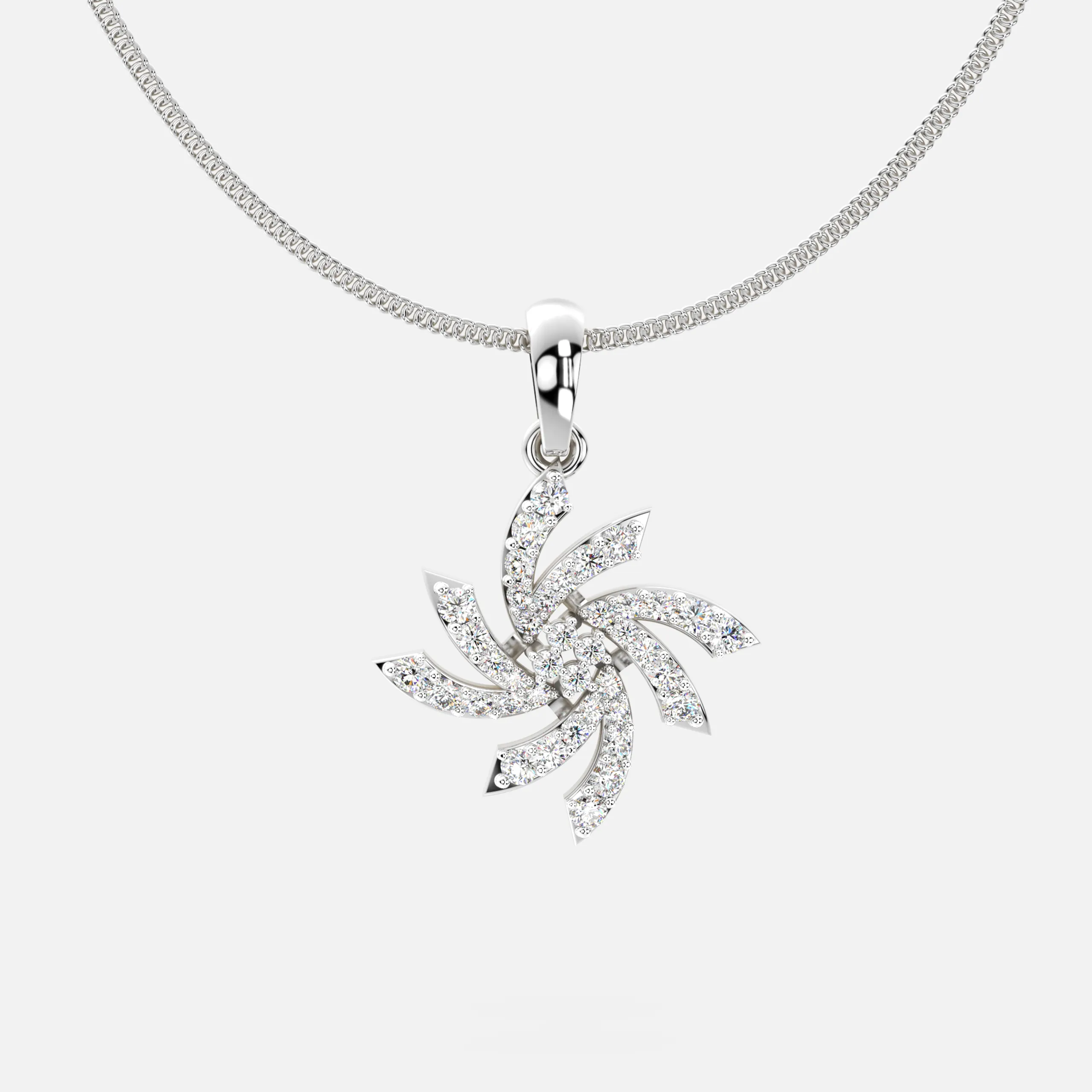 Radiant Whirl Diamond Pendant