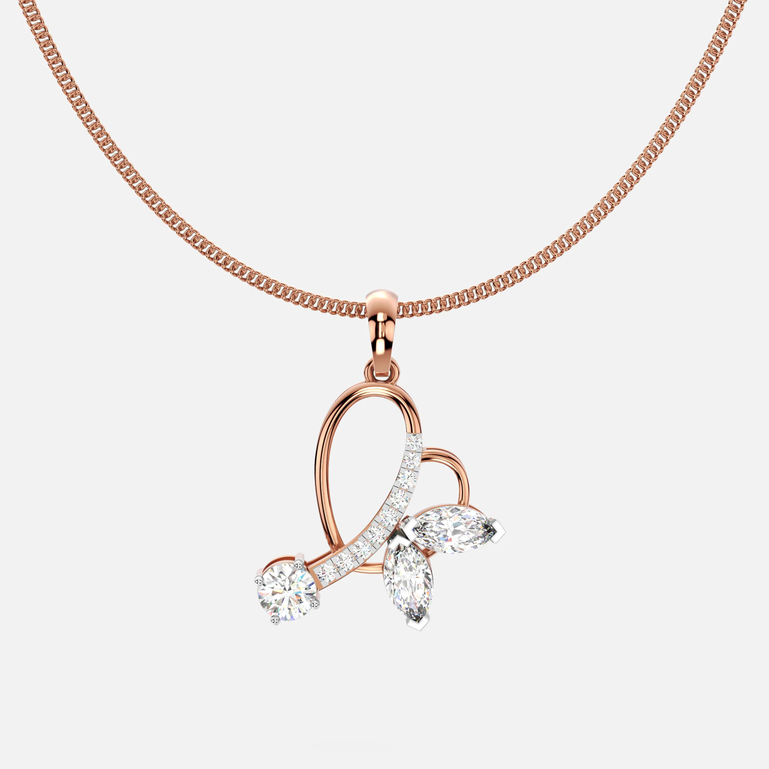 Blossom Heart Diamond Pendant