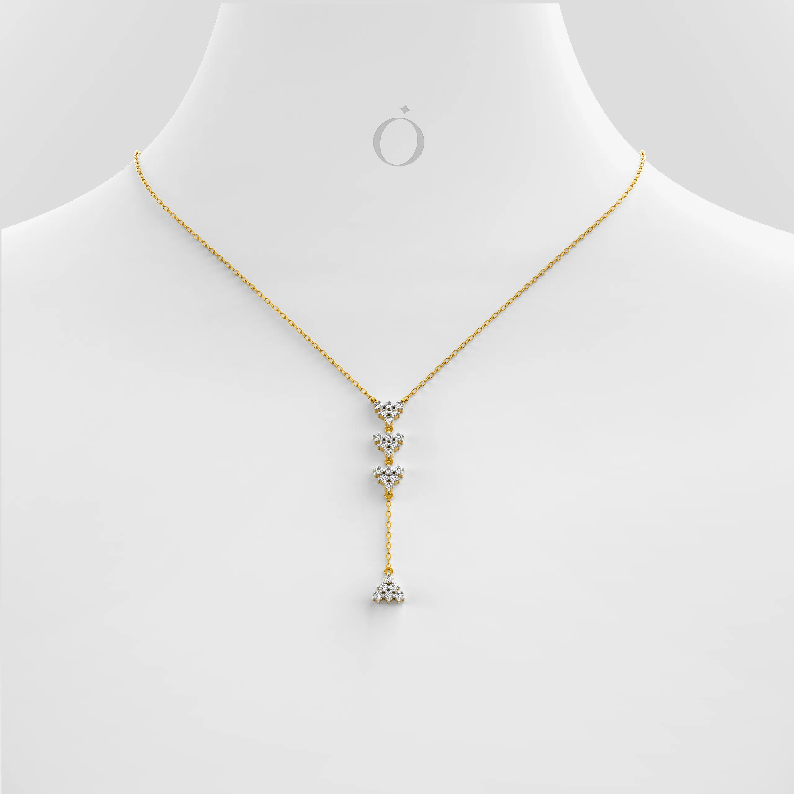 Shimmering Tiered Drop Necklace