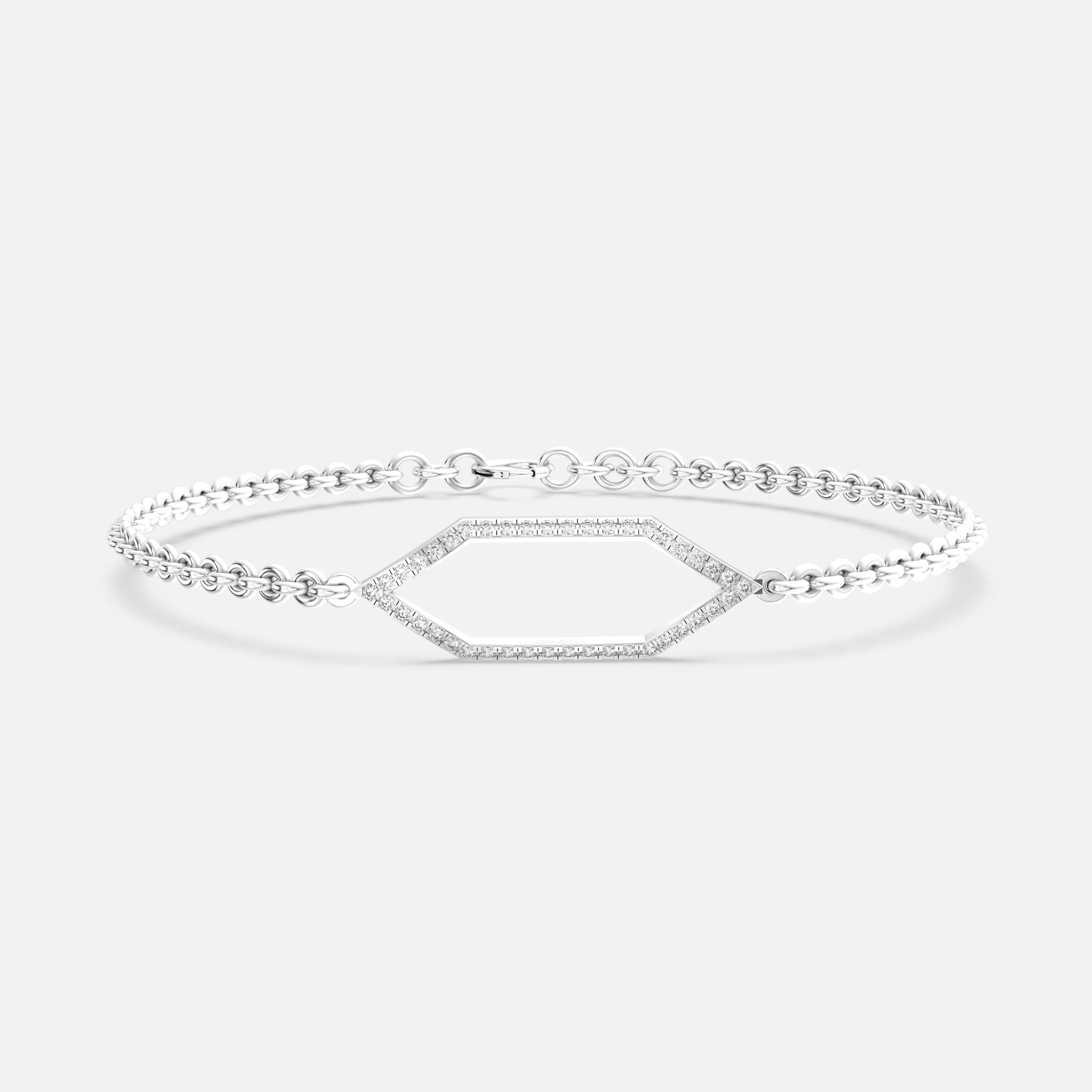Diamond Elongated Frame Bracelet