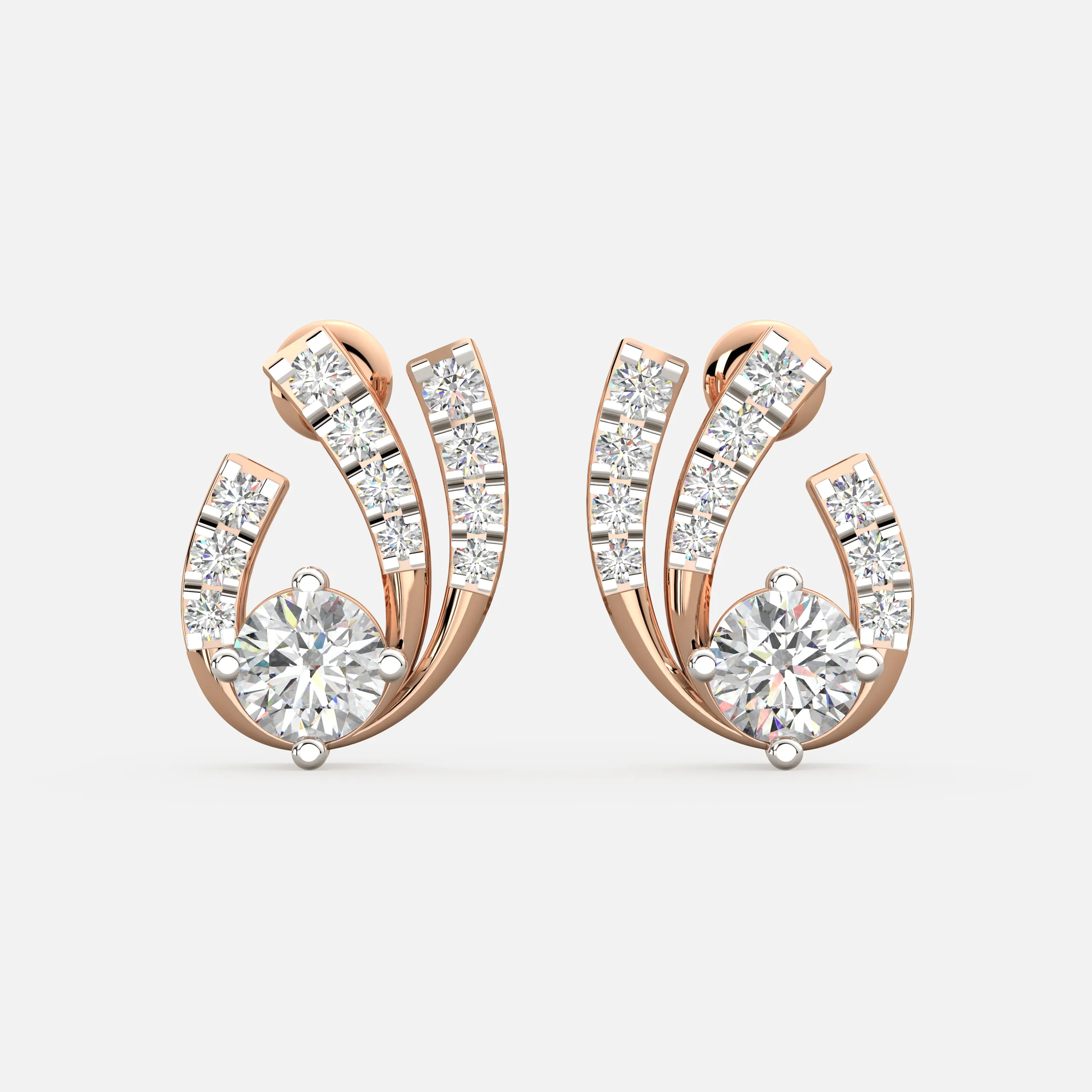 Graceful Curve Diamond Earrings