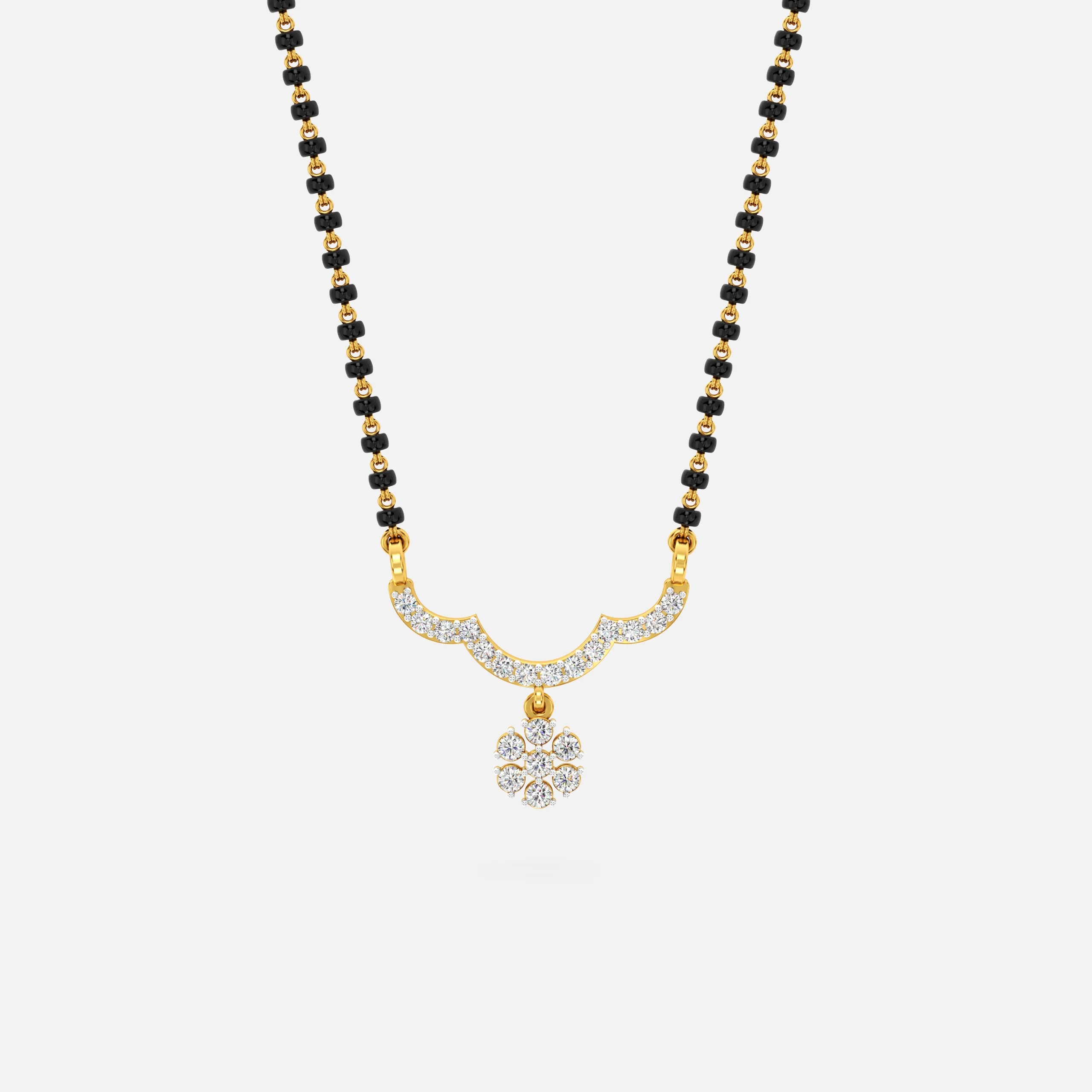 Diamond Wave Drop Mangalsutra