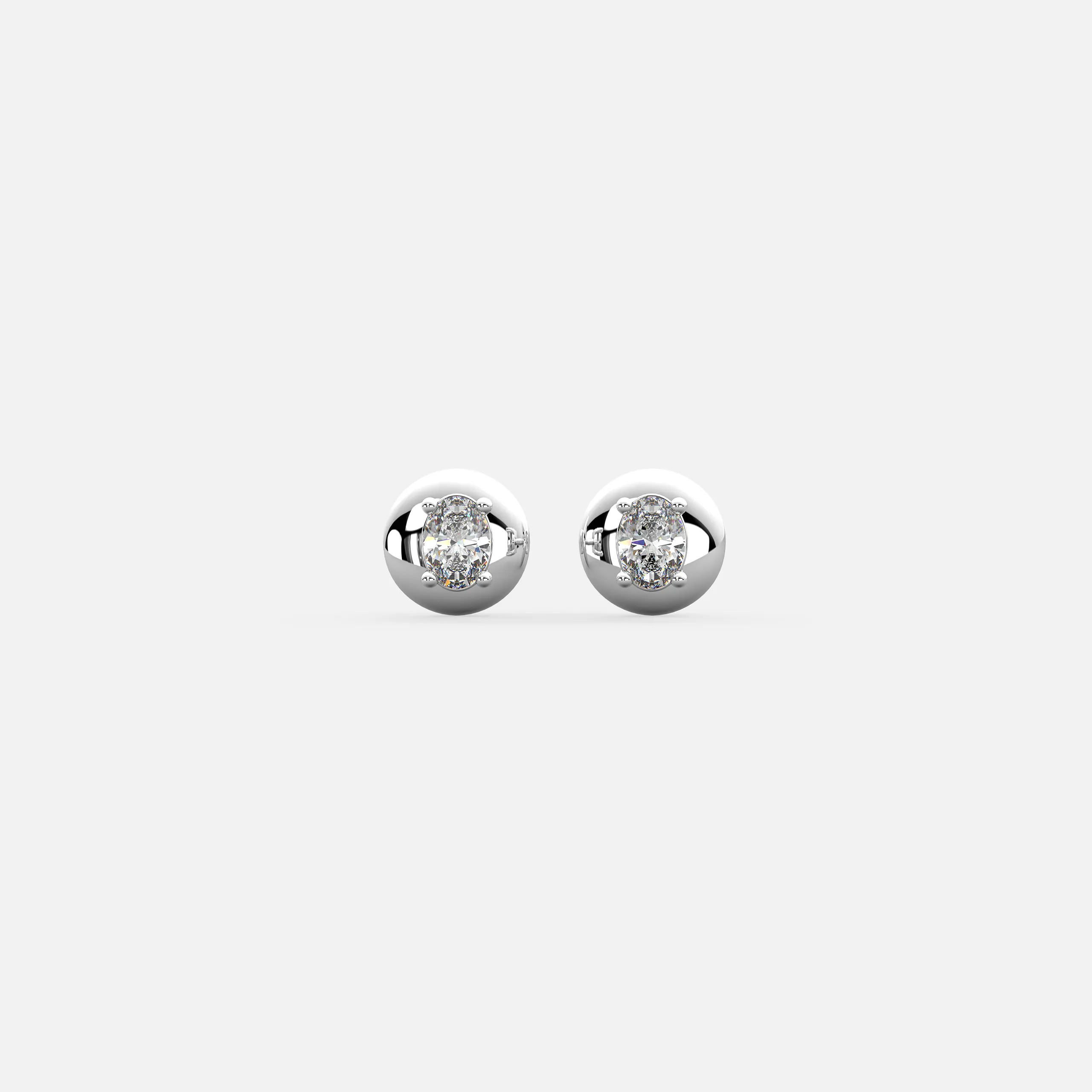 Oval Halo Diamond Earrings