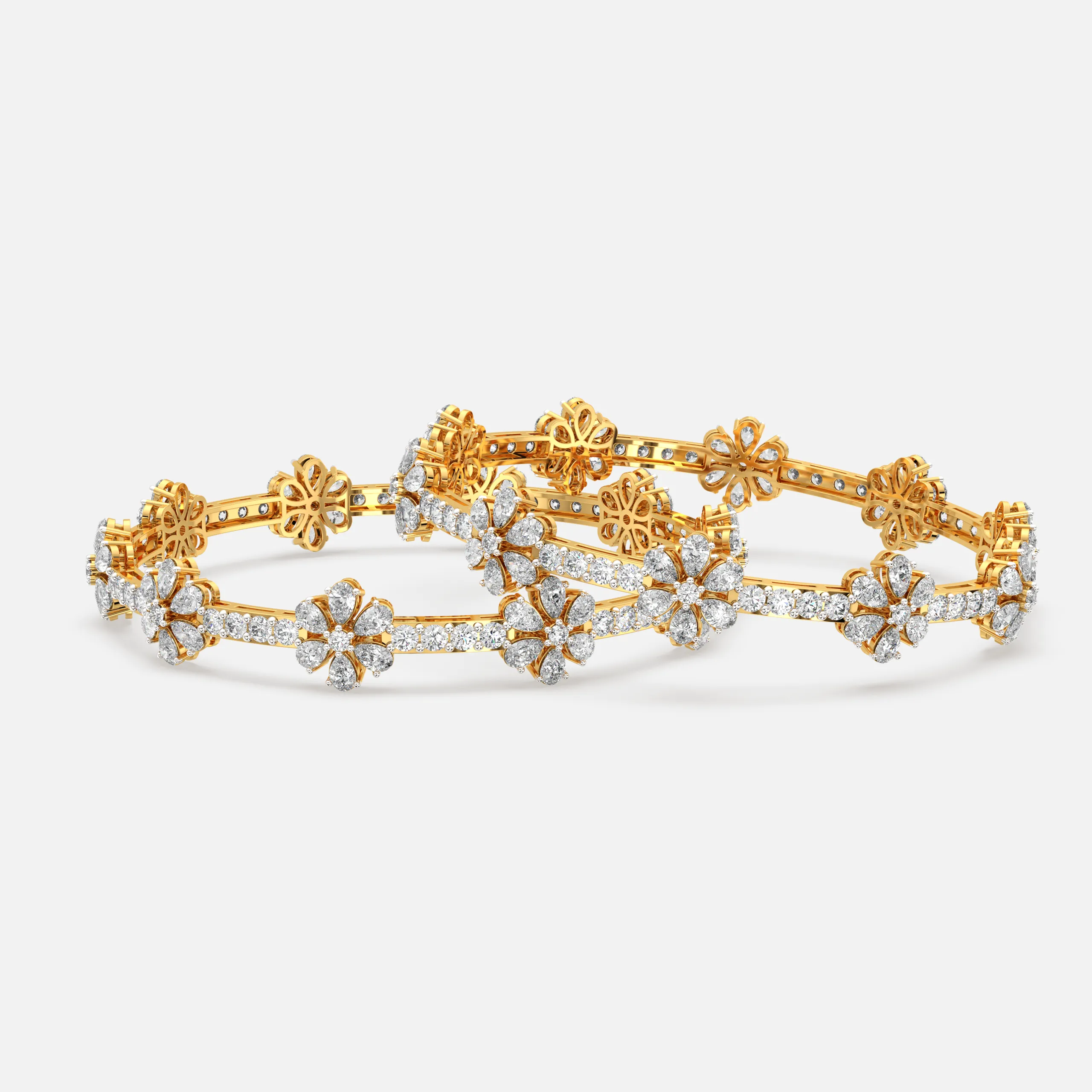 Petal Glint Diamond Bangle (1 Pcs.)