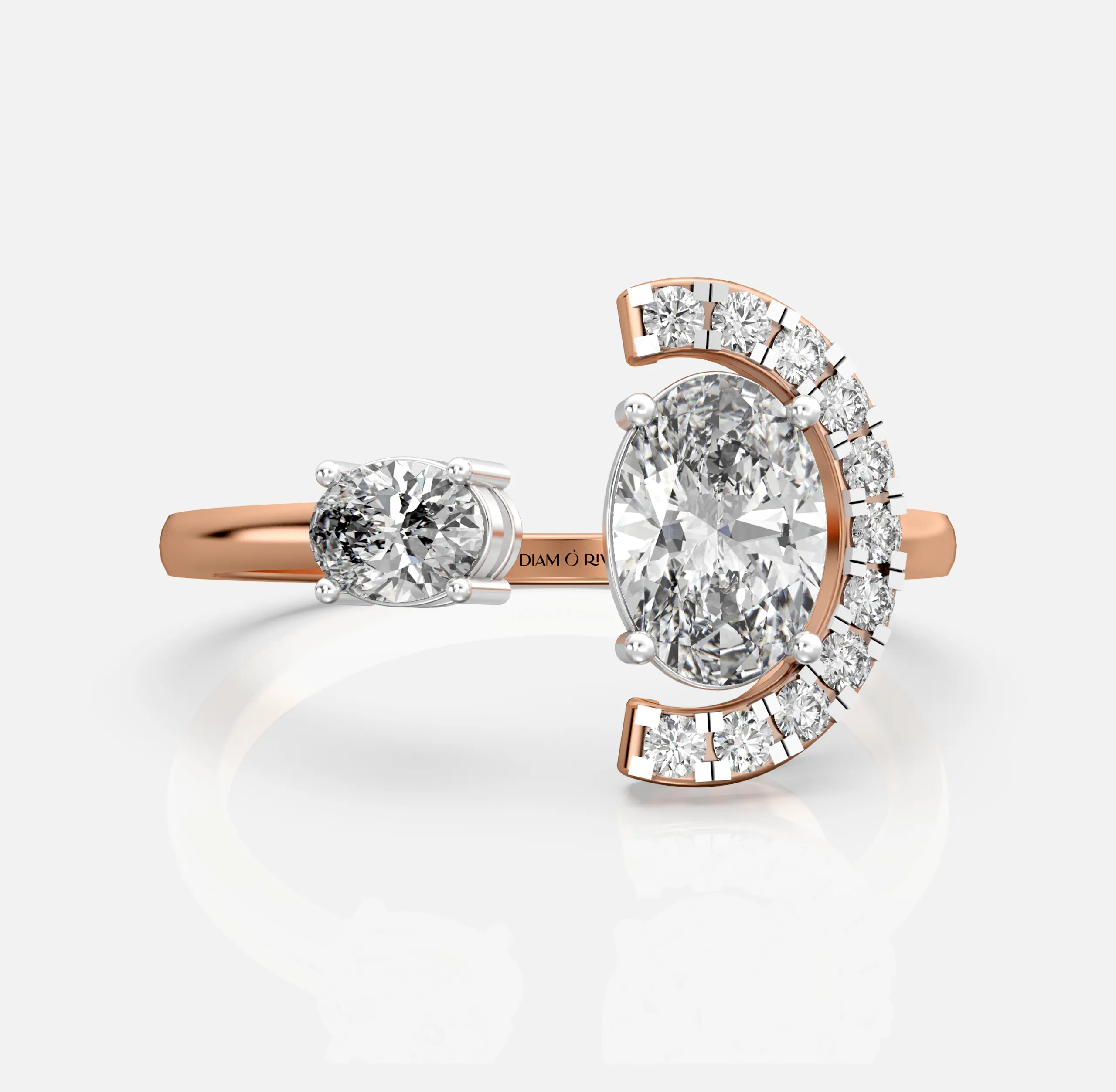 Oval Crescent Open Ring