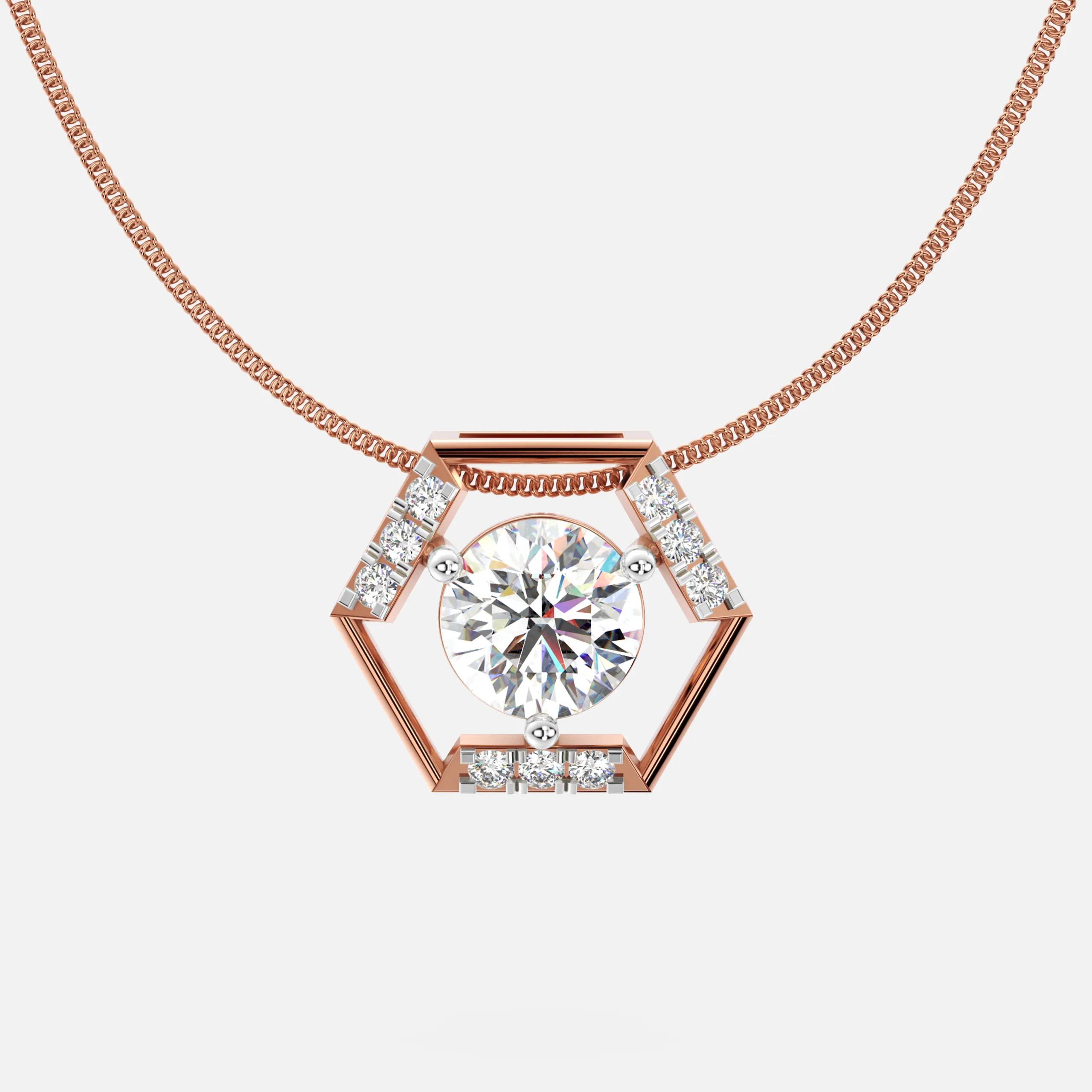 Celestial Hexa Diamond Pendant