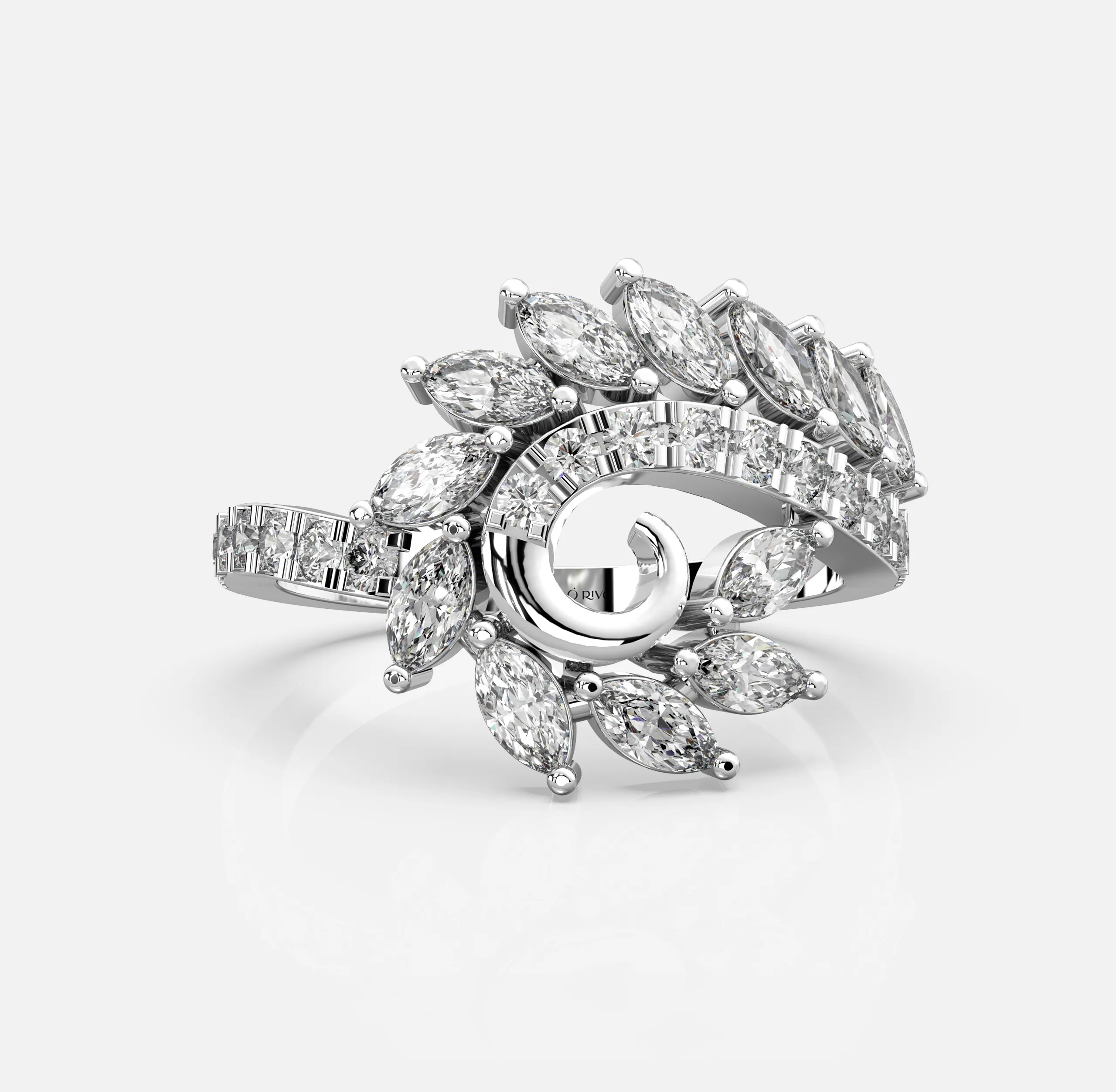 Petal Whirl Diamond Ring