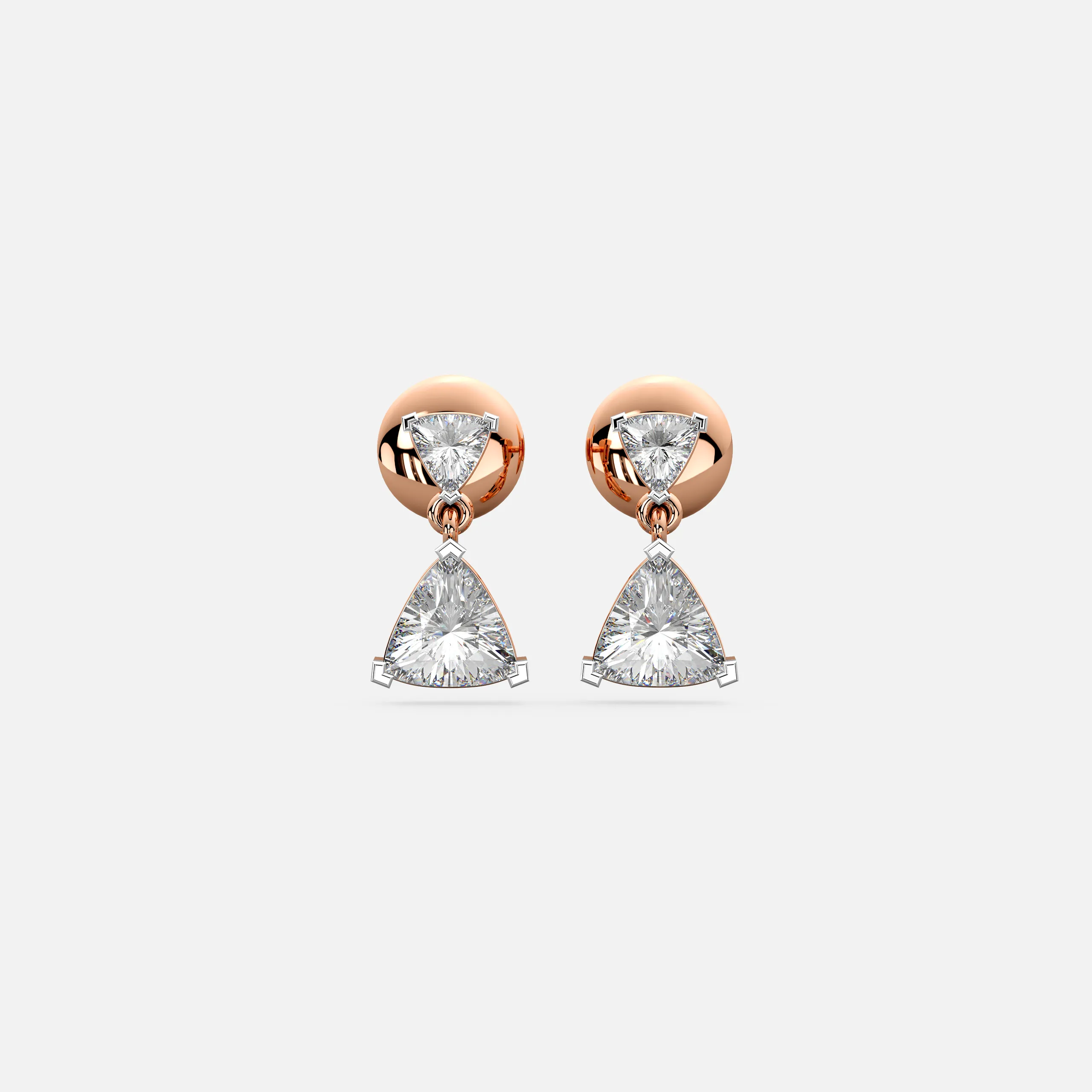 Trillion Drop Diamond Earrings