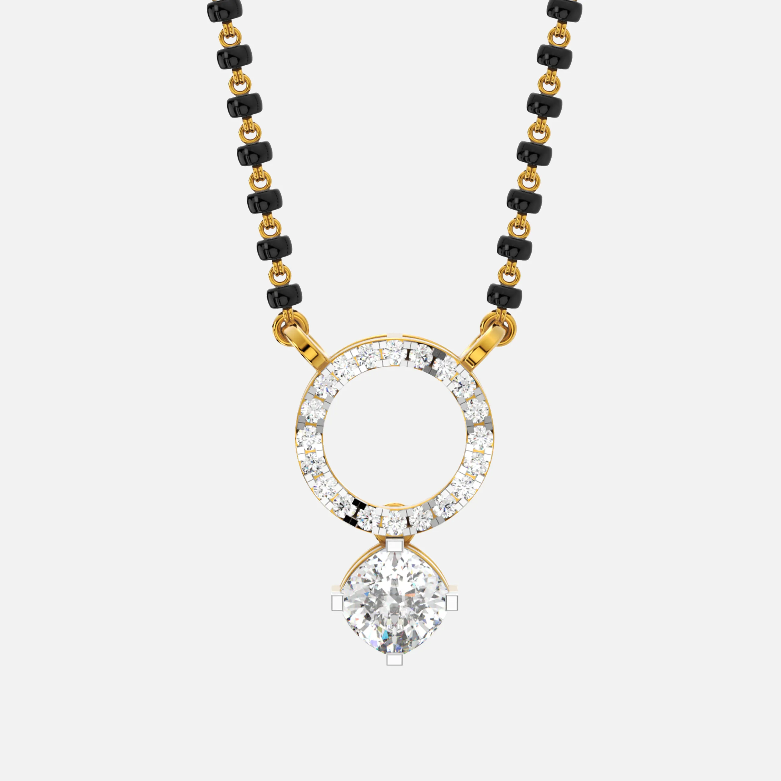 Radiant Circle Drop Diamond Mangalsutra