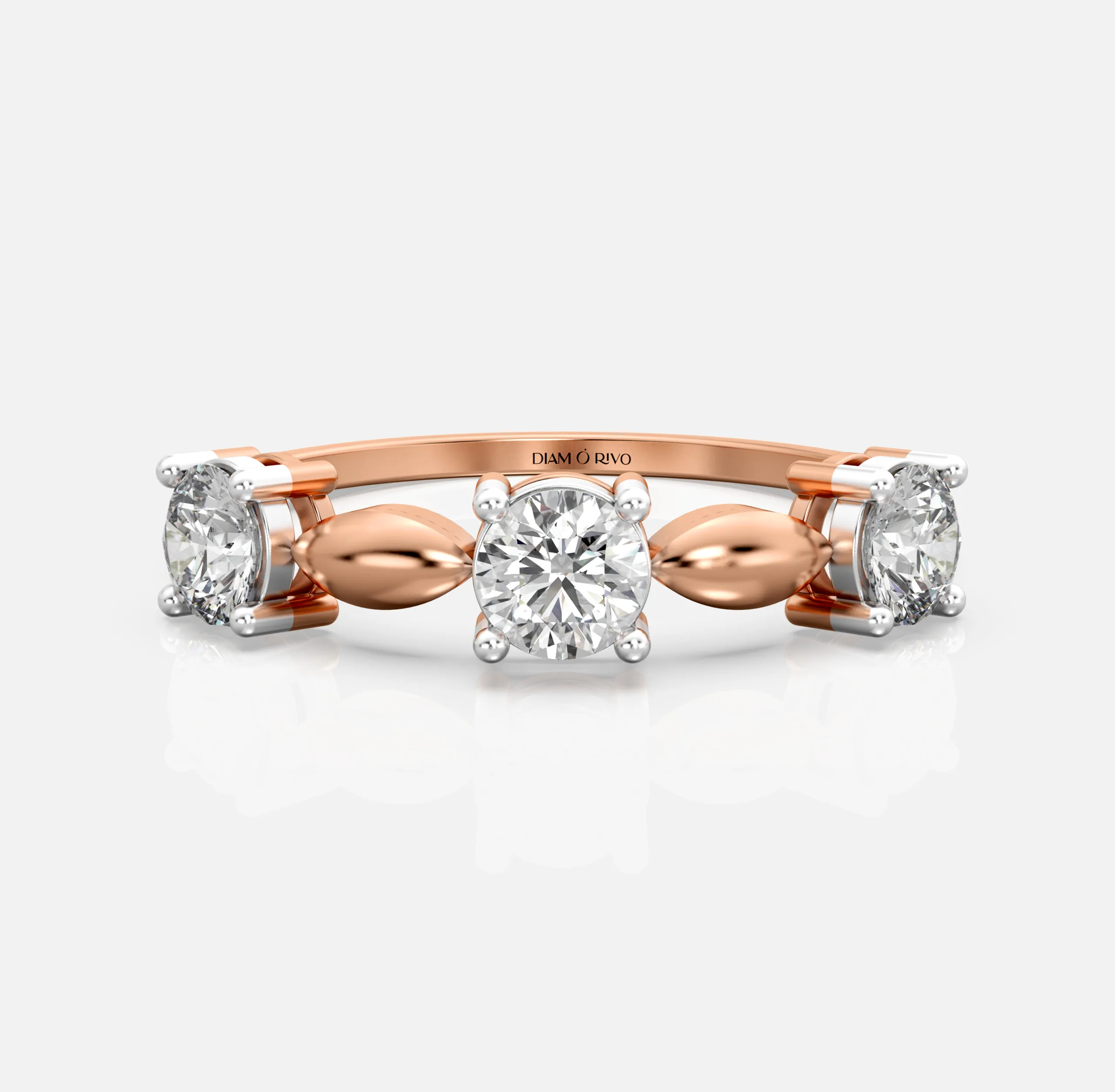 Trio Bead Diamond Ring