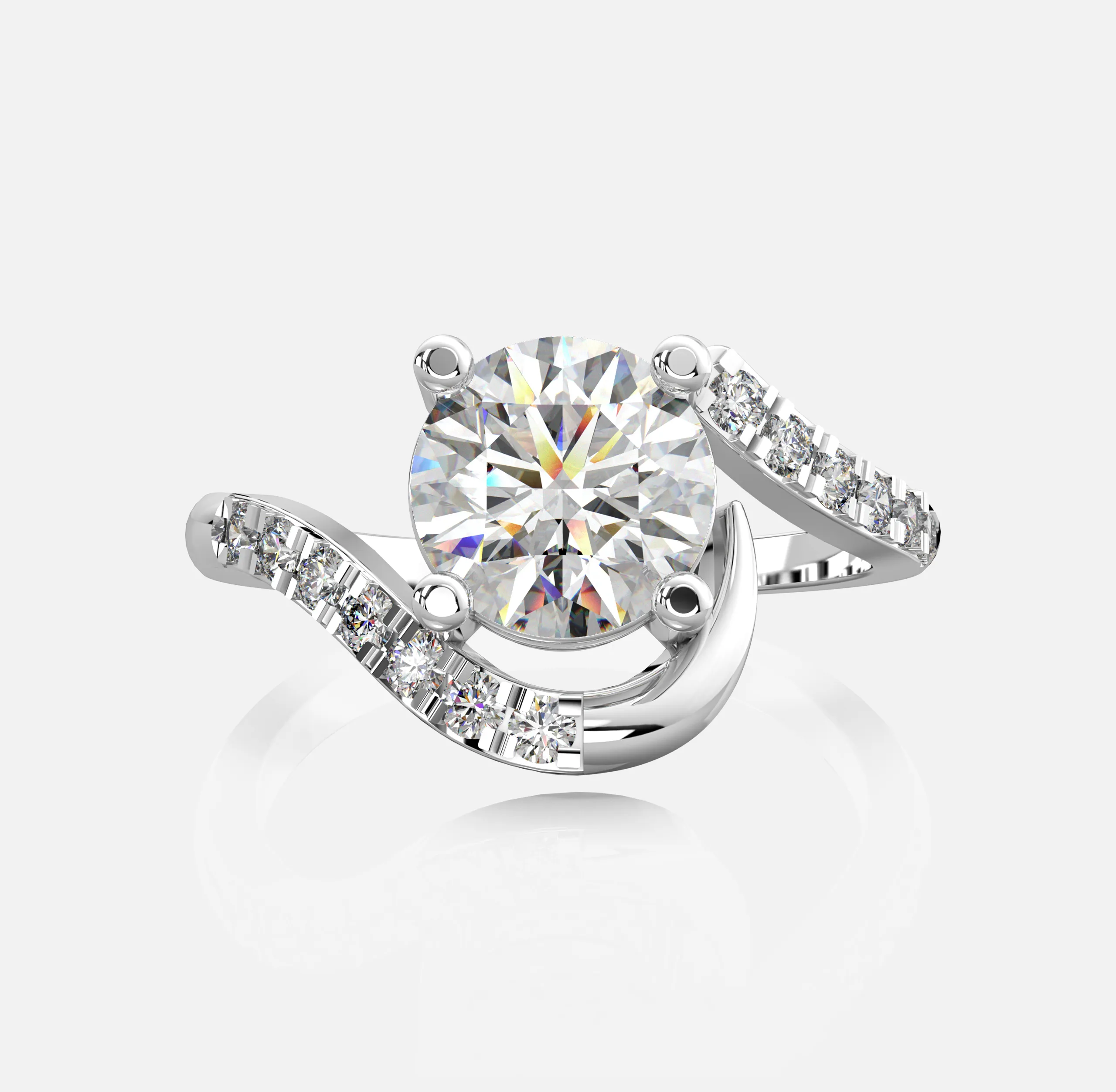 Swirl Diamond Ring