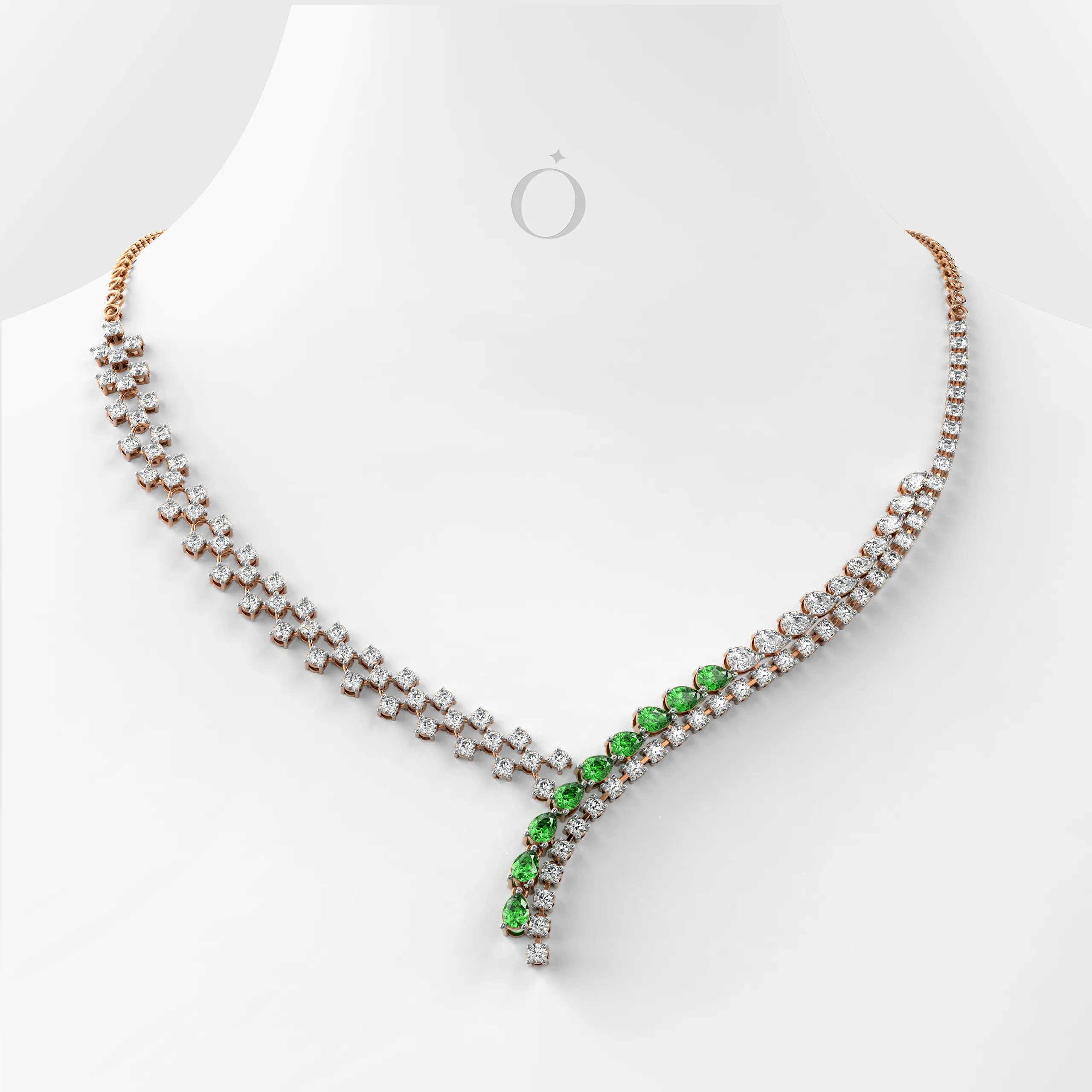 Asymmetric Diamond Necklace