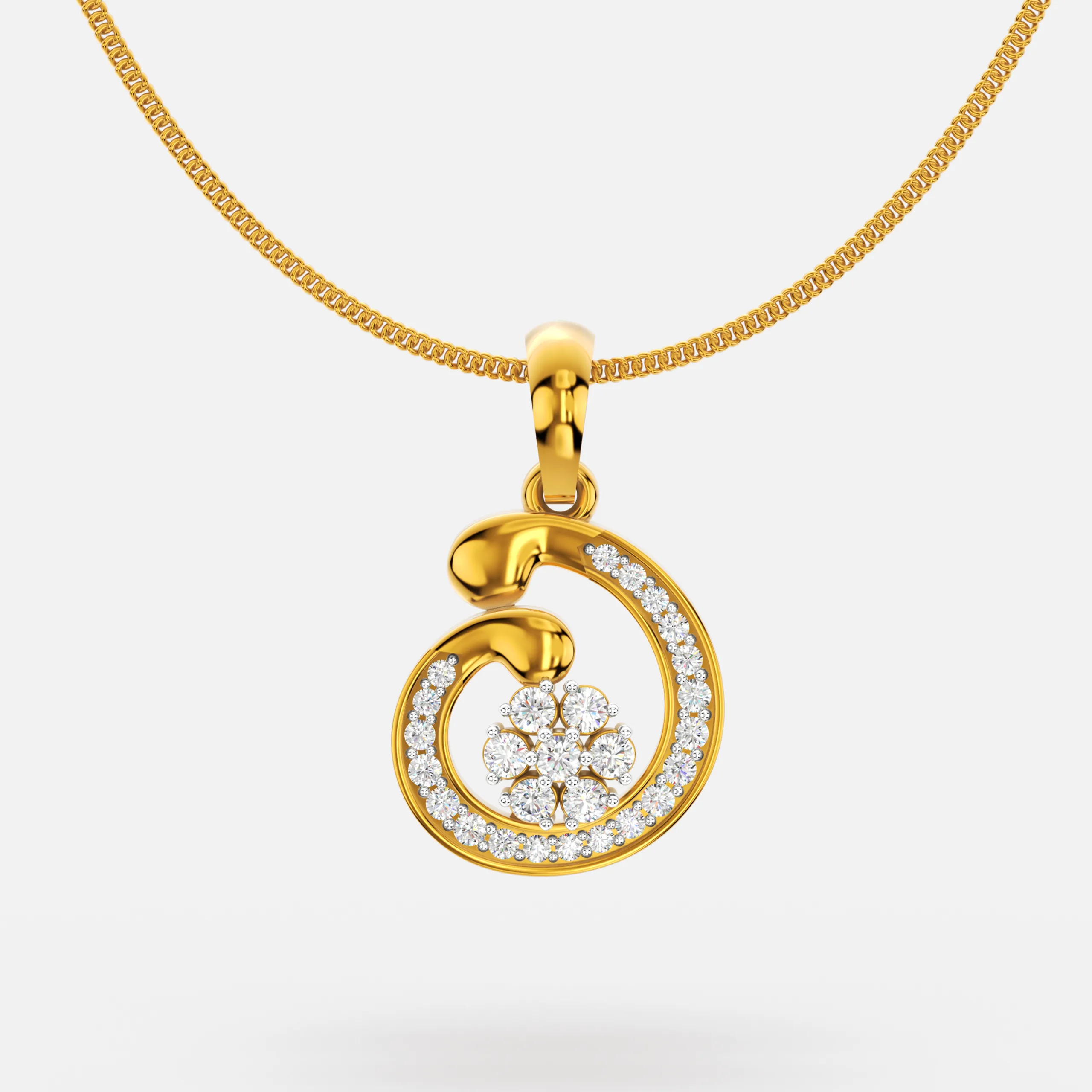 Swirl Bloom Diamond Pendant